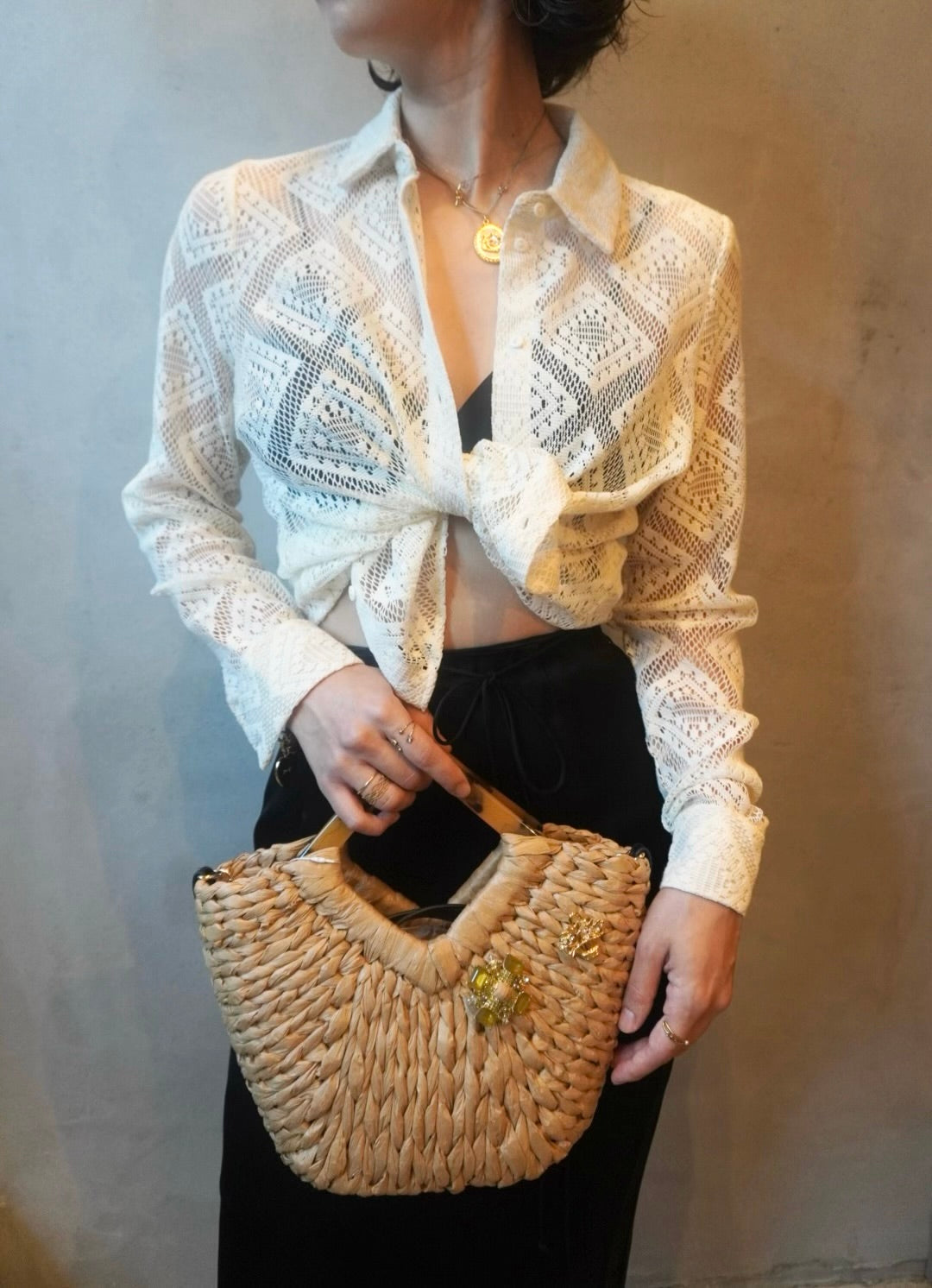 Square motif blouse
