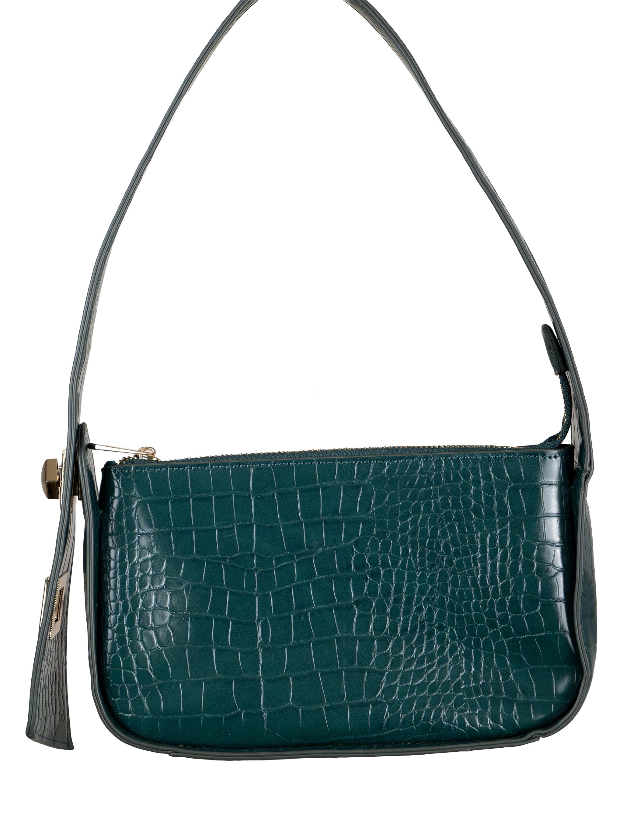 GREEN CROCO SHOULDER BAG