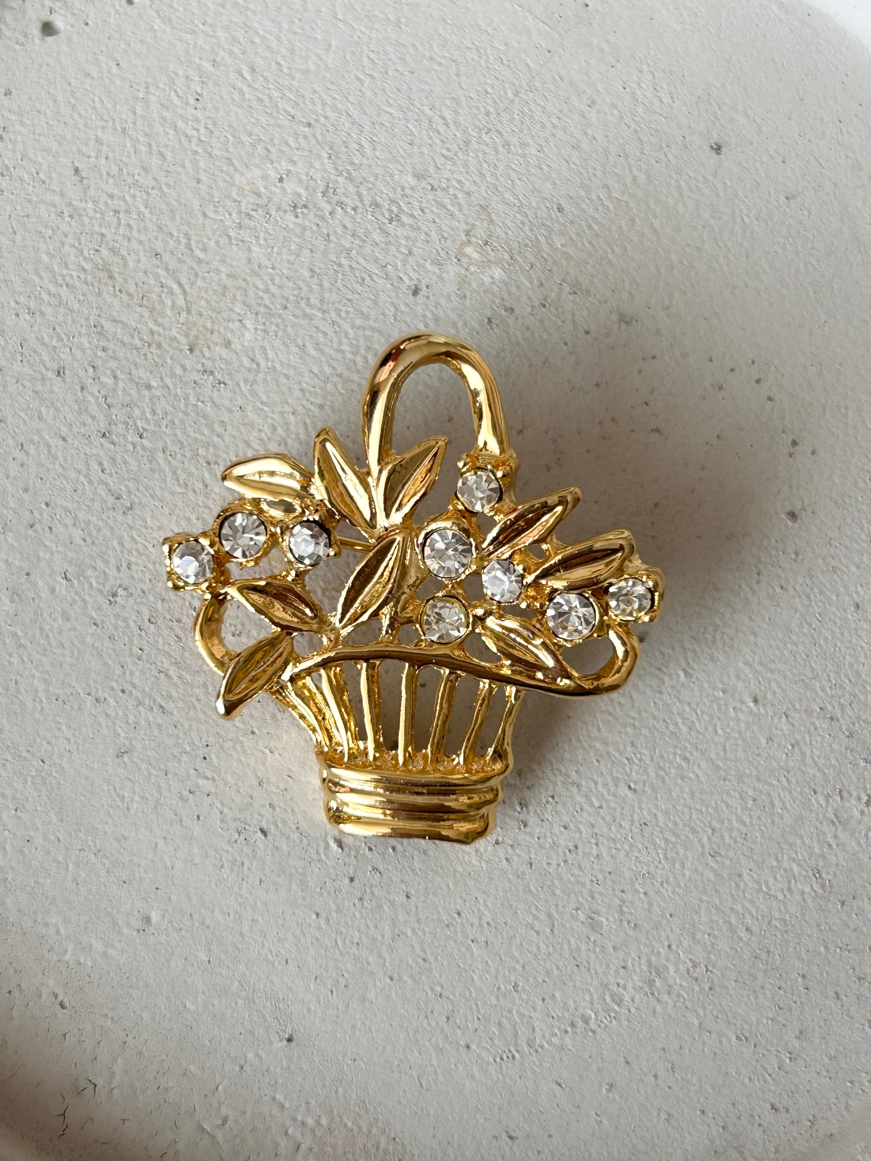 flower basket brooch