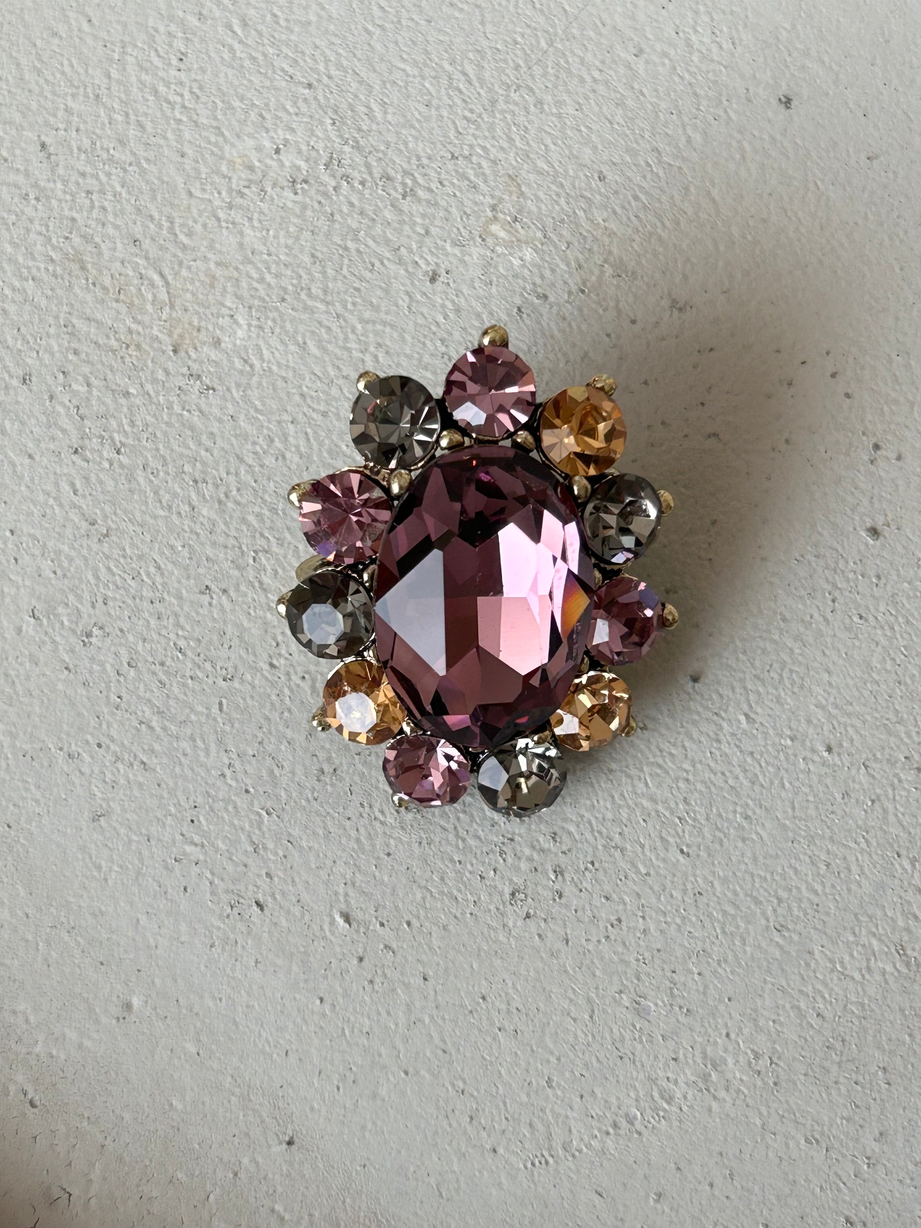 Aurora crystal flower brooch -