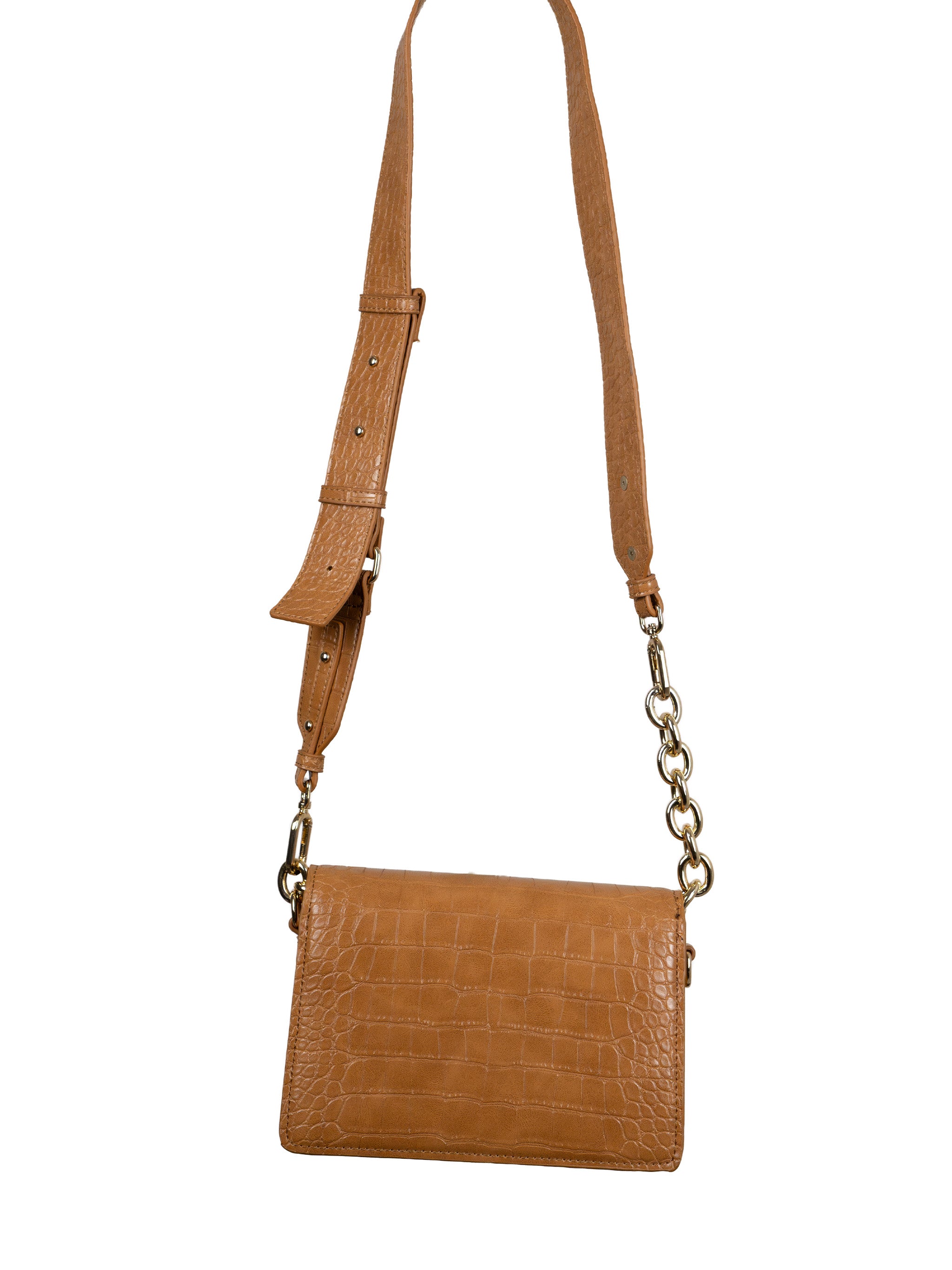 CROC-EMBOSSED LEATHER BAG