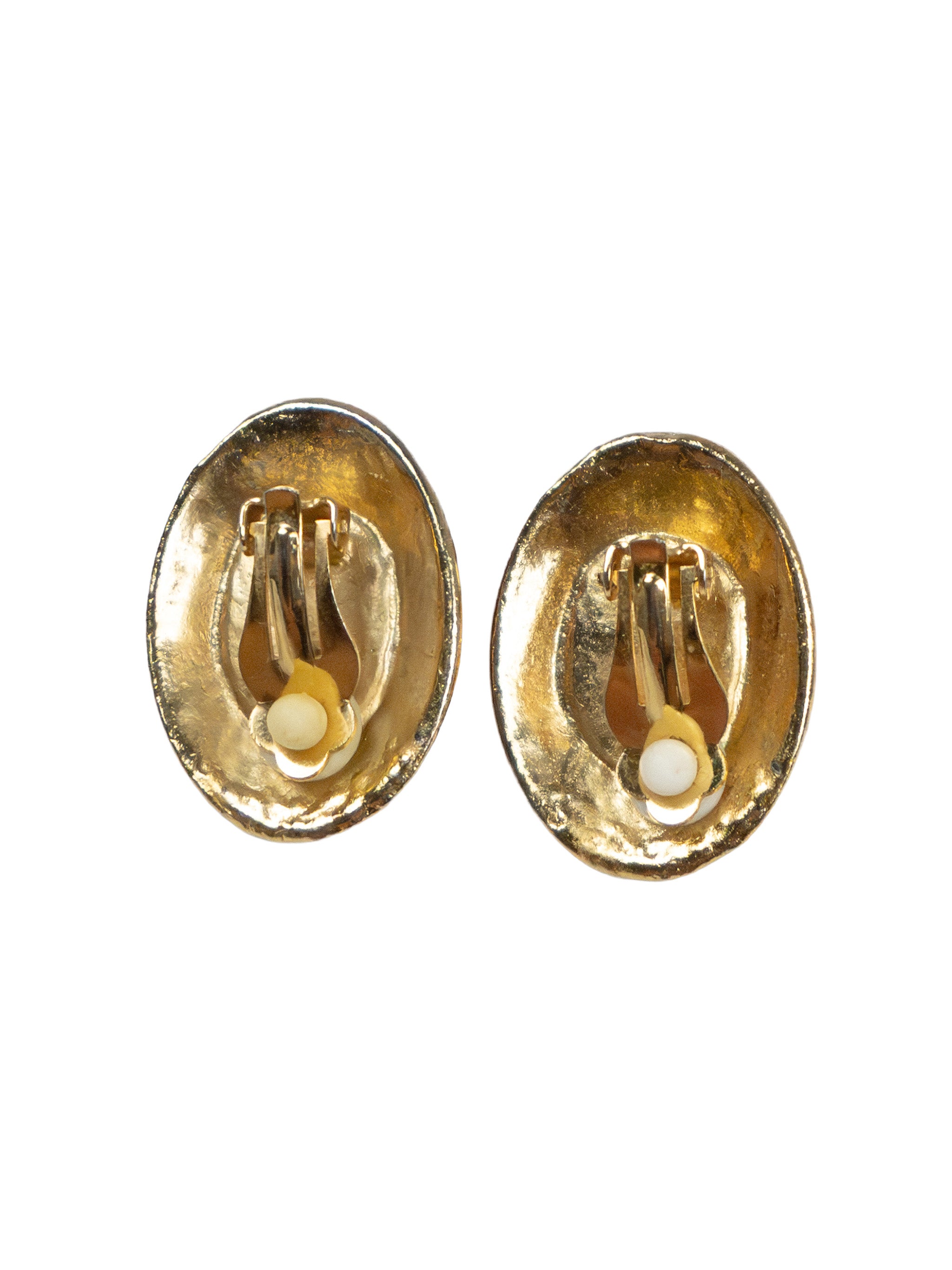 CRIMSON SWIRL PEARL EARRINGS