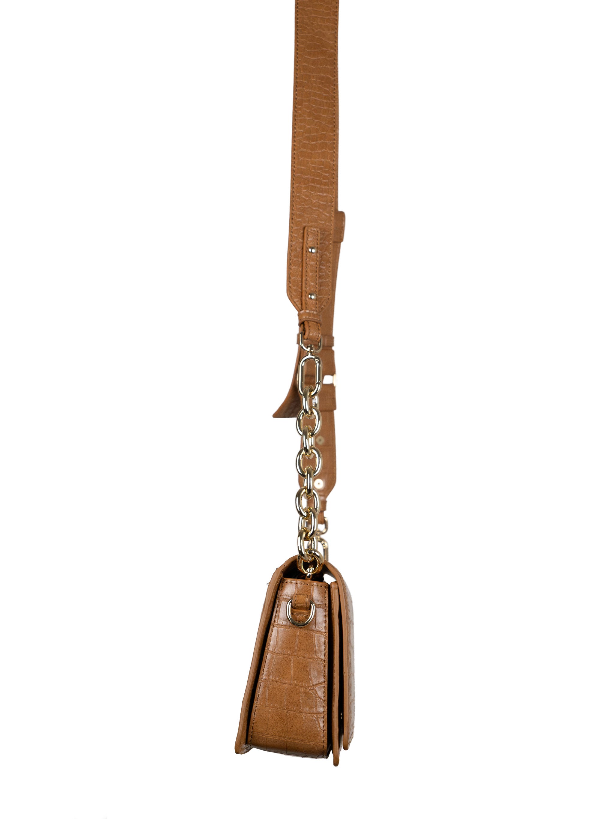 CROC-EMBOSSED LEATHER BAG