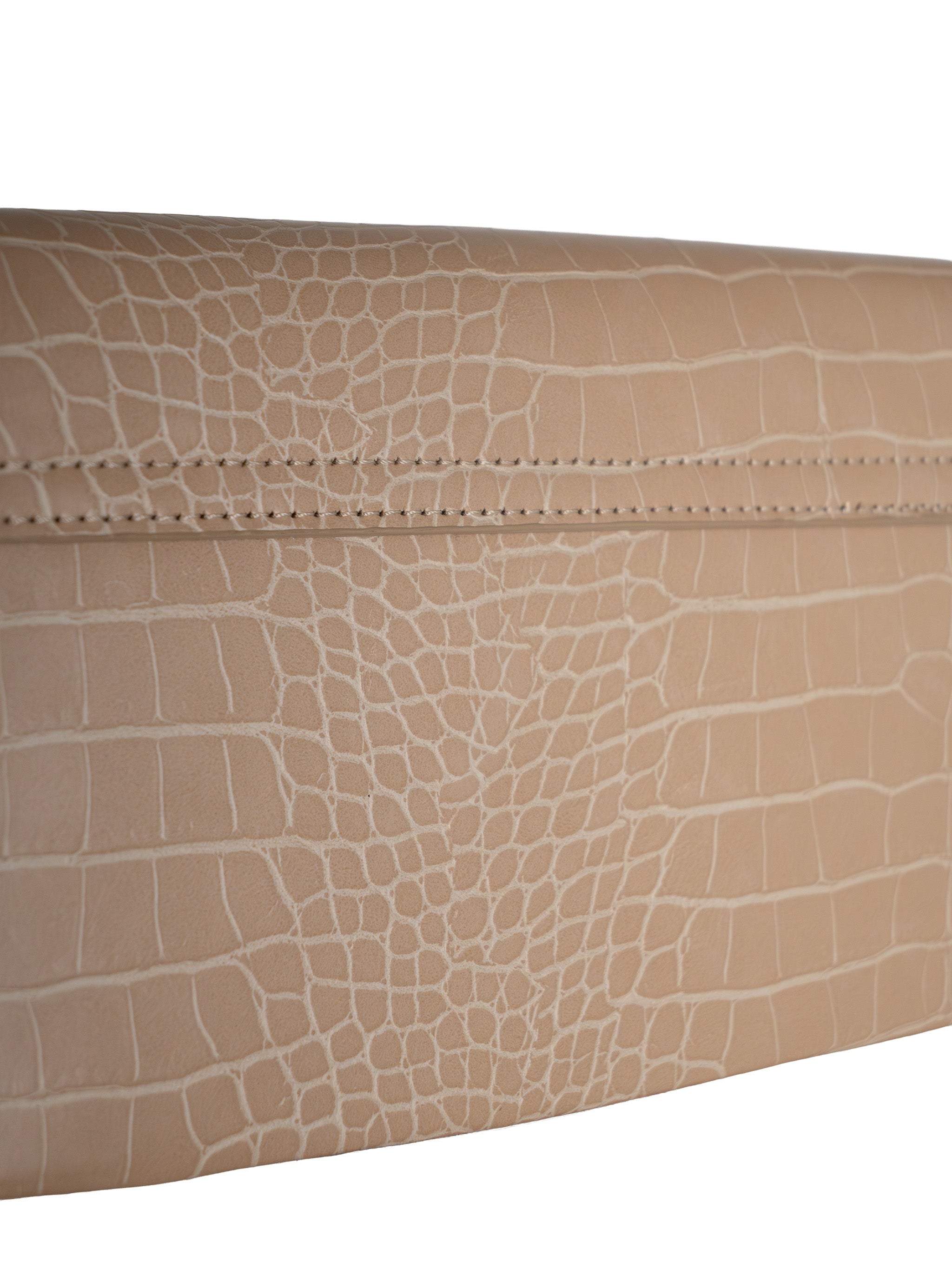 CROCO BUCKLE LEATHER SHOULDER BAG