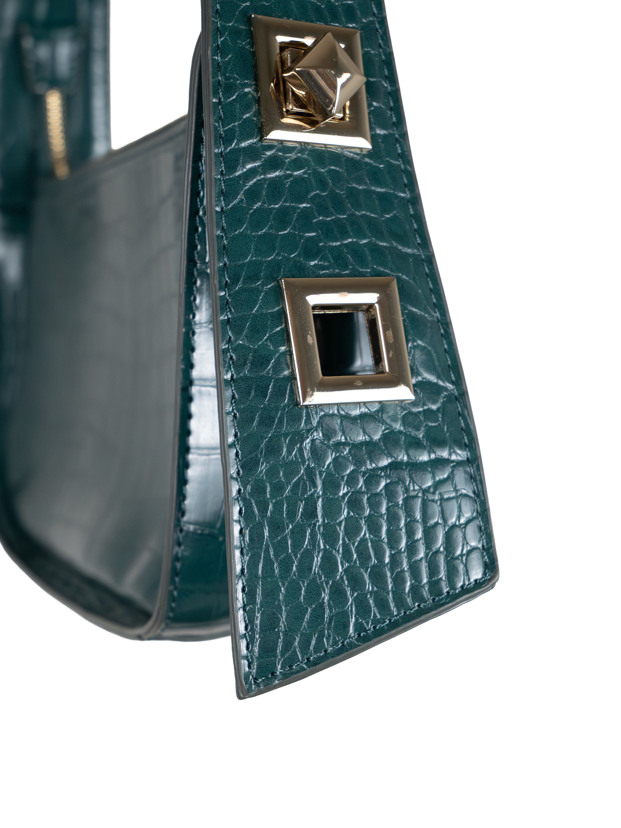 GREEN CROCO SHOULDER BAG