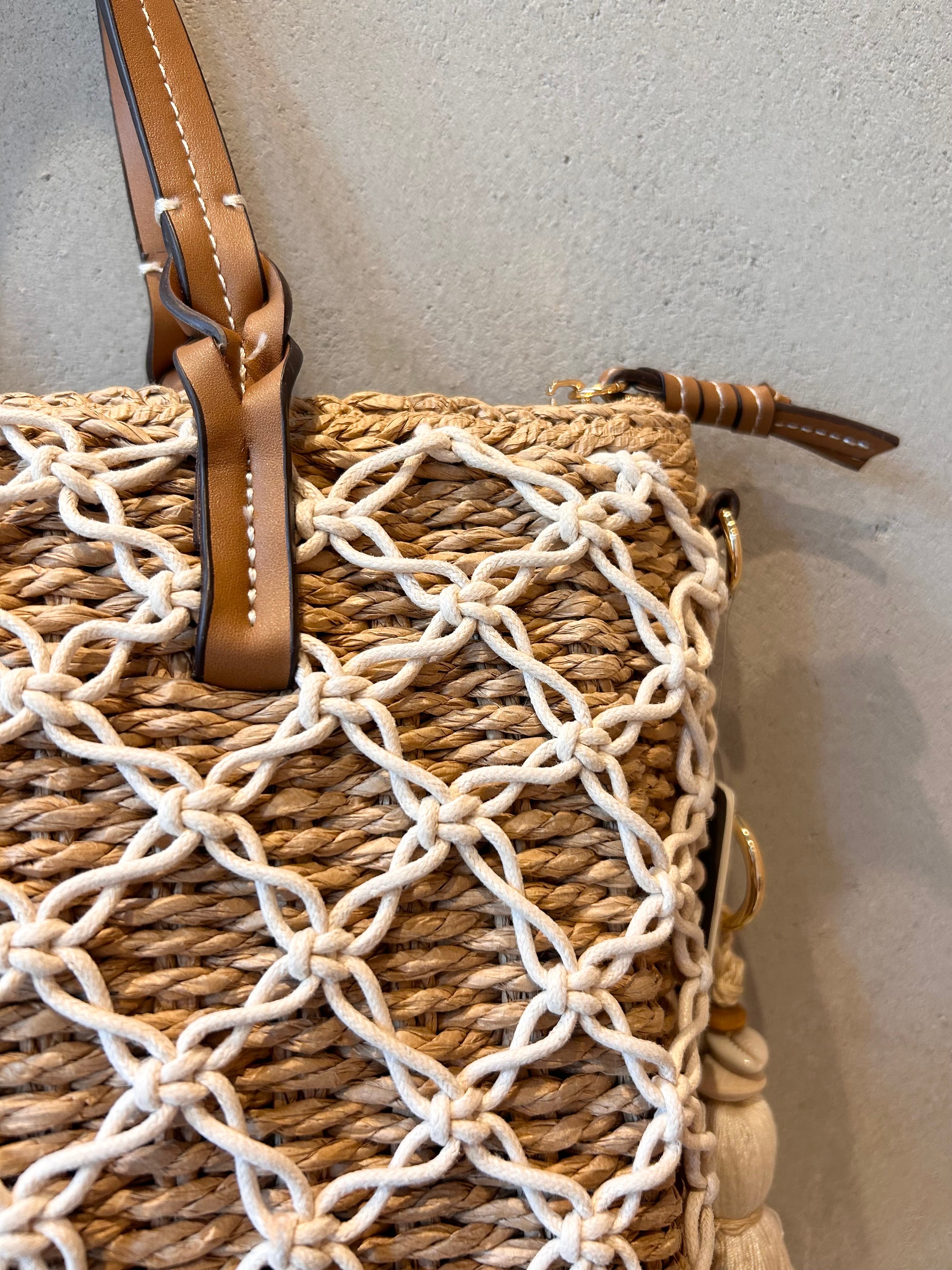 layered mesh mini tote bag
