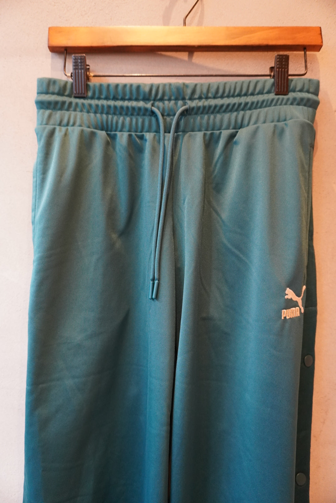 Vintage puma classics poppper Pants cold green