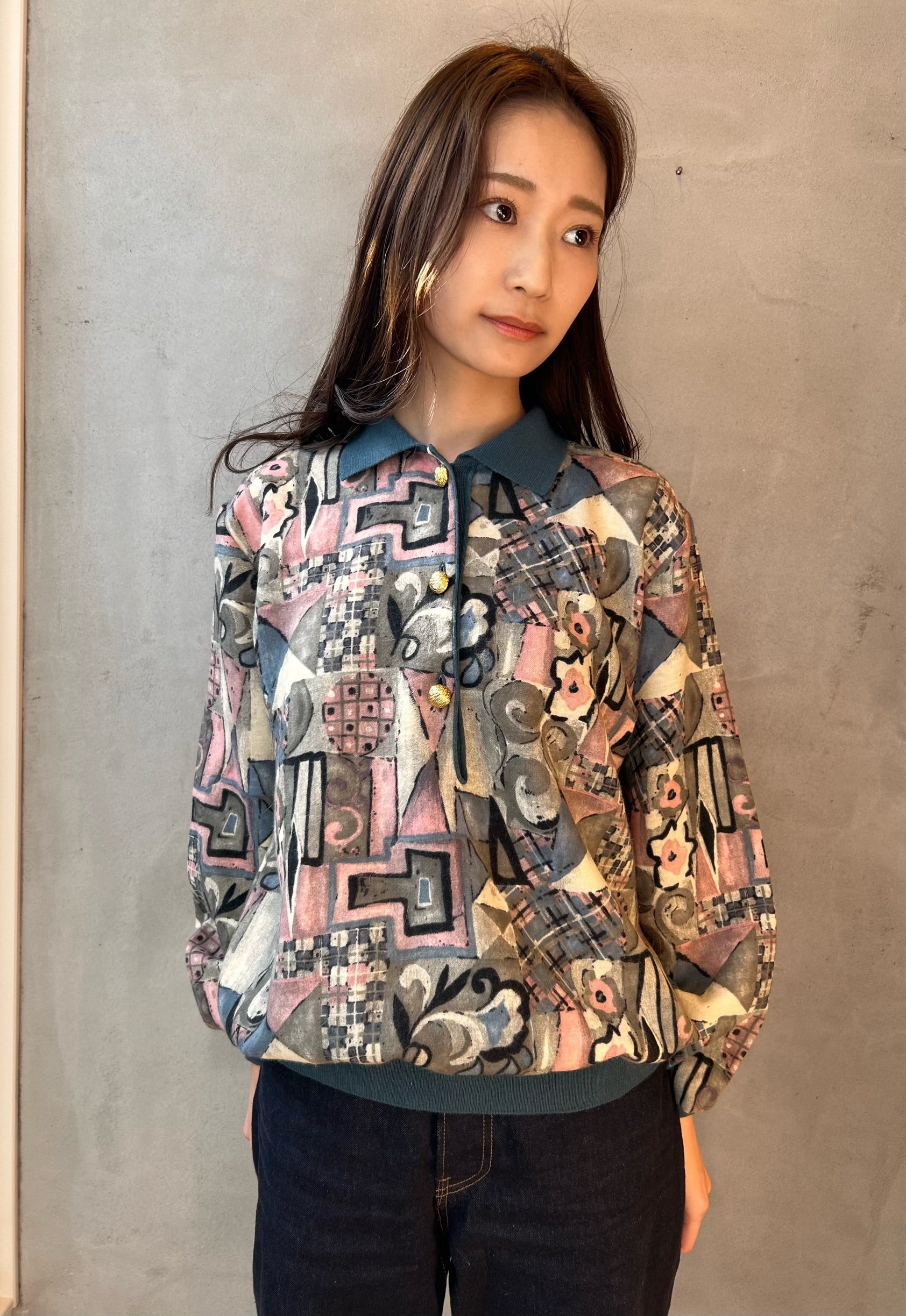 ヴィンテージグラフィカルプリントシャツ