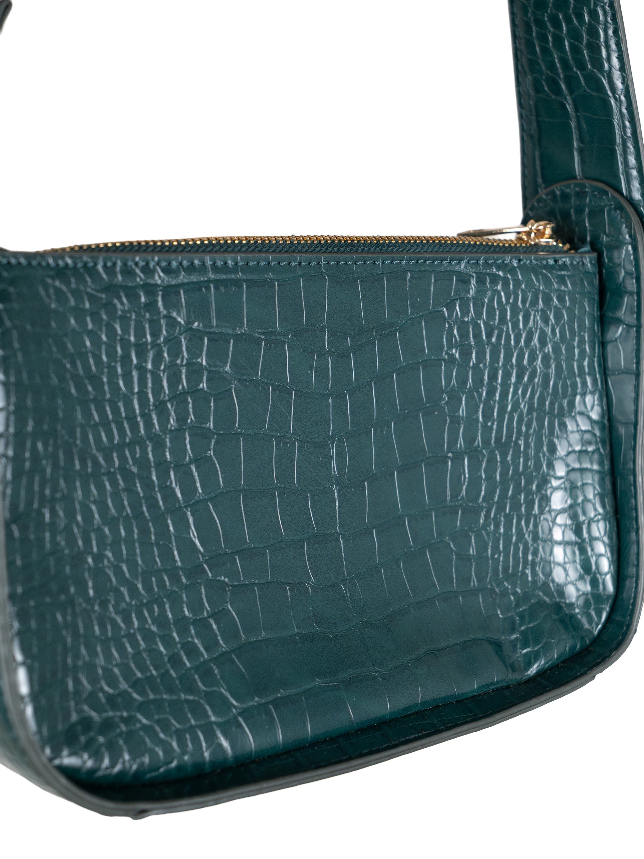 GREEN CROCO SHOULDER BAG