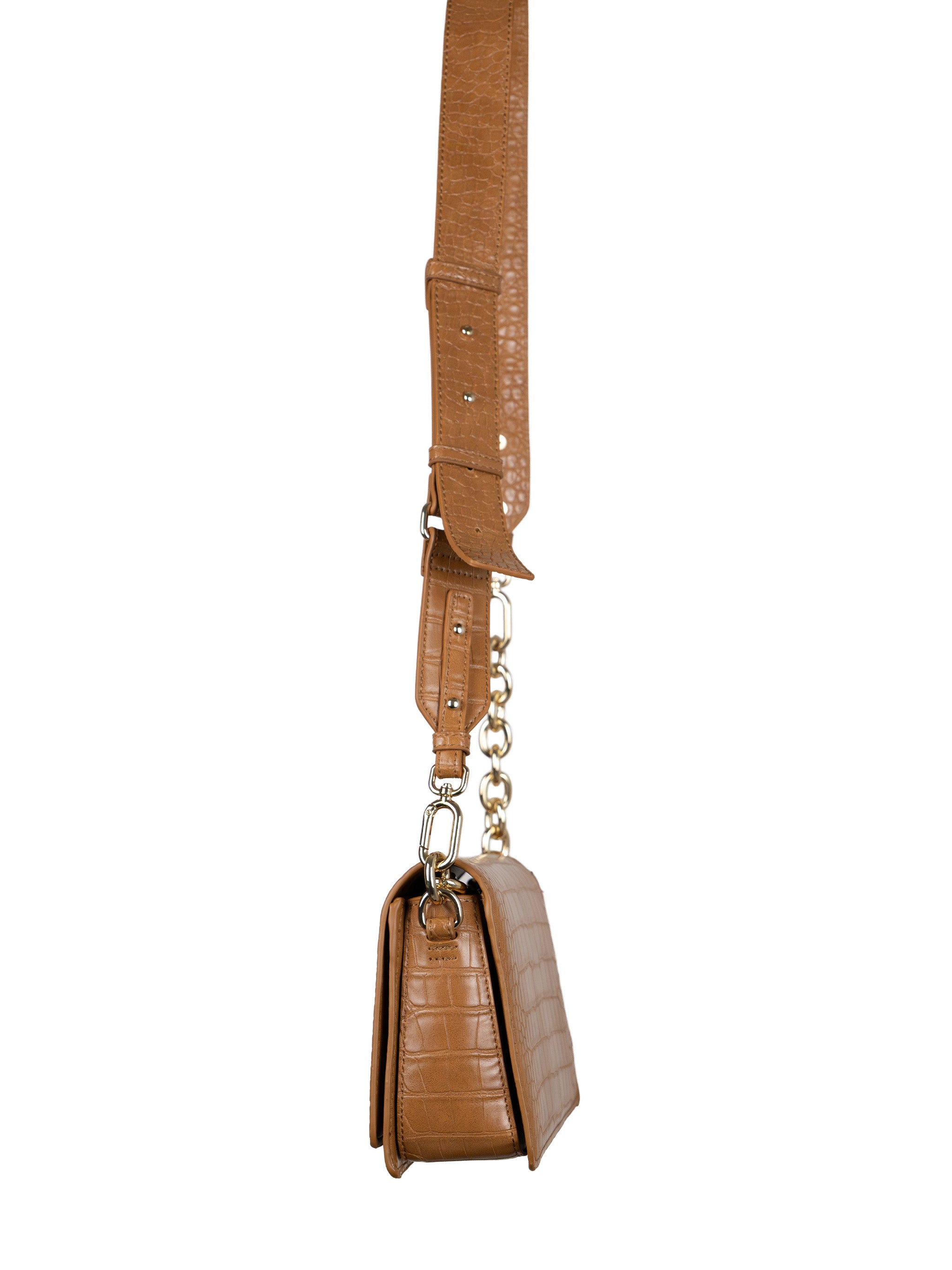 CROC-EMBOSSED LEATHER BAG