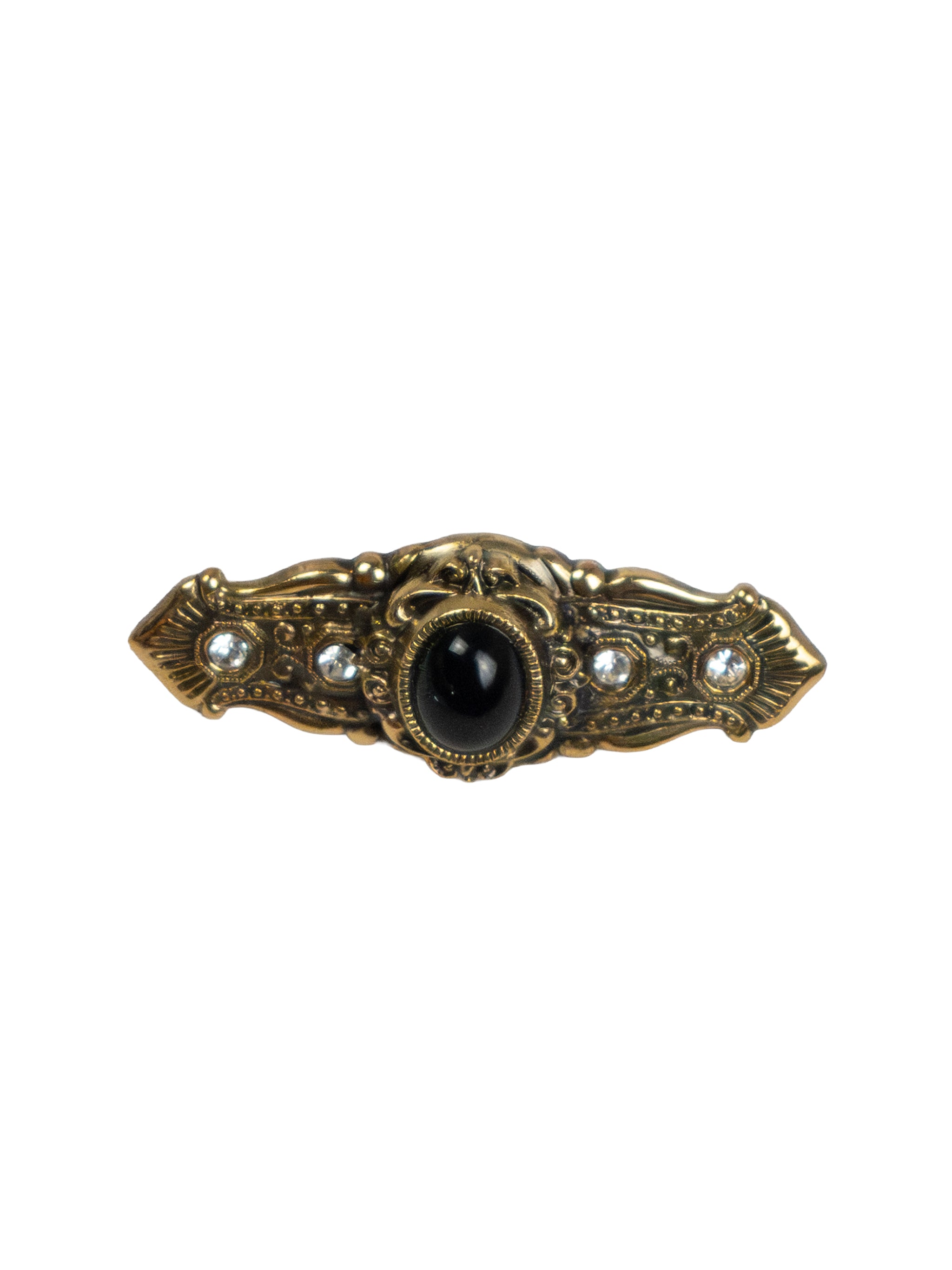 BLACK ORNAMENT BROOCH