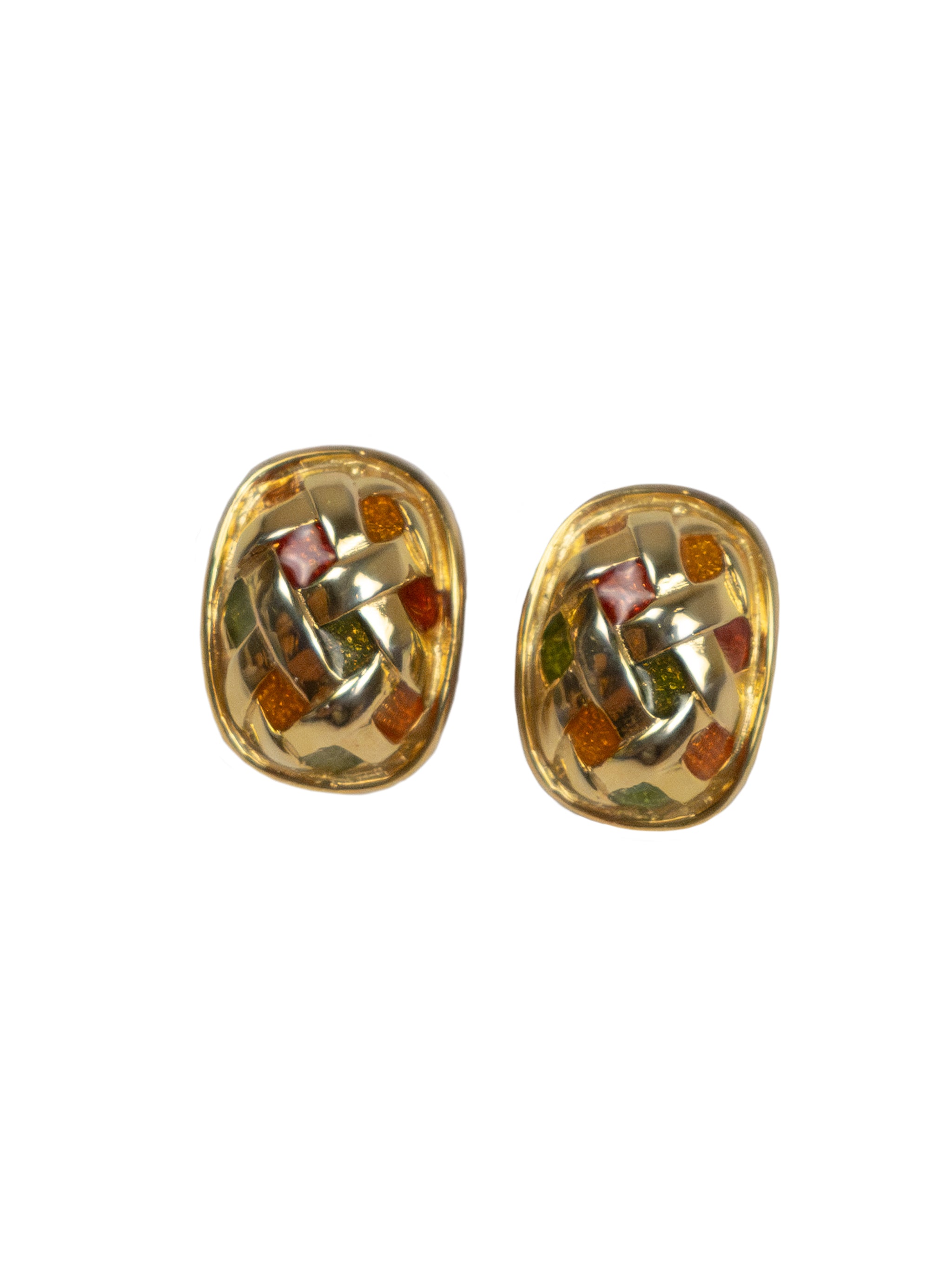 SOUTH FRANCE MOSAIC GOLD EARRINGS
