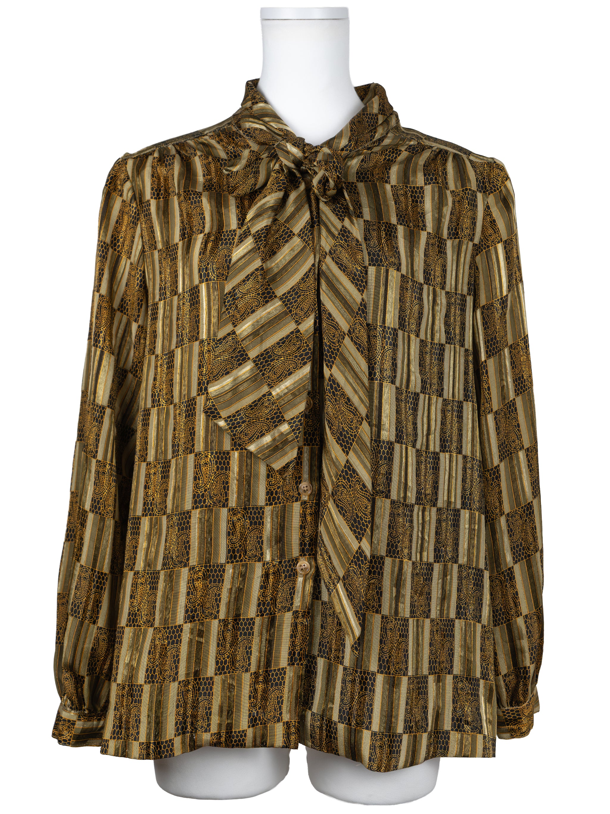 GEOMETRIC PRINT CHIFFON BLOUSE