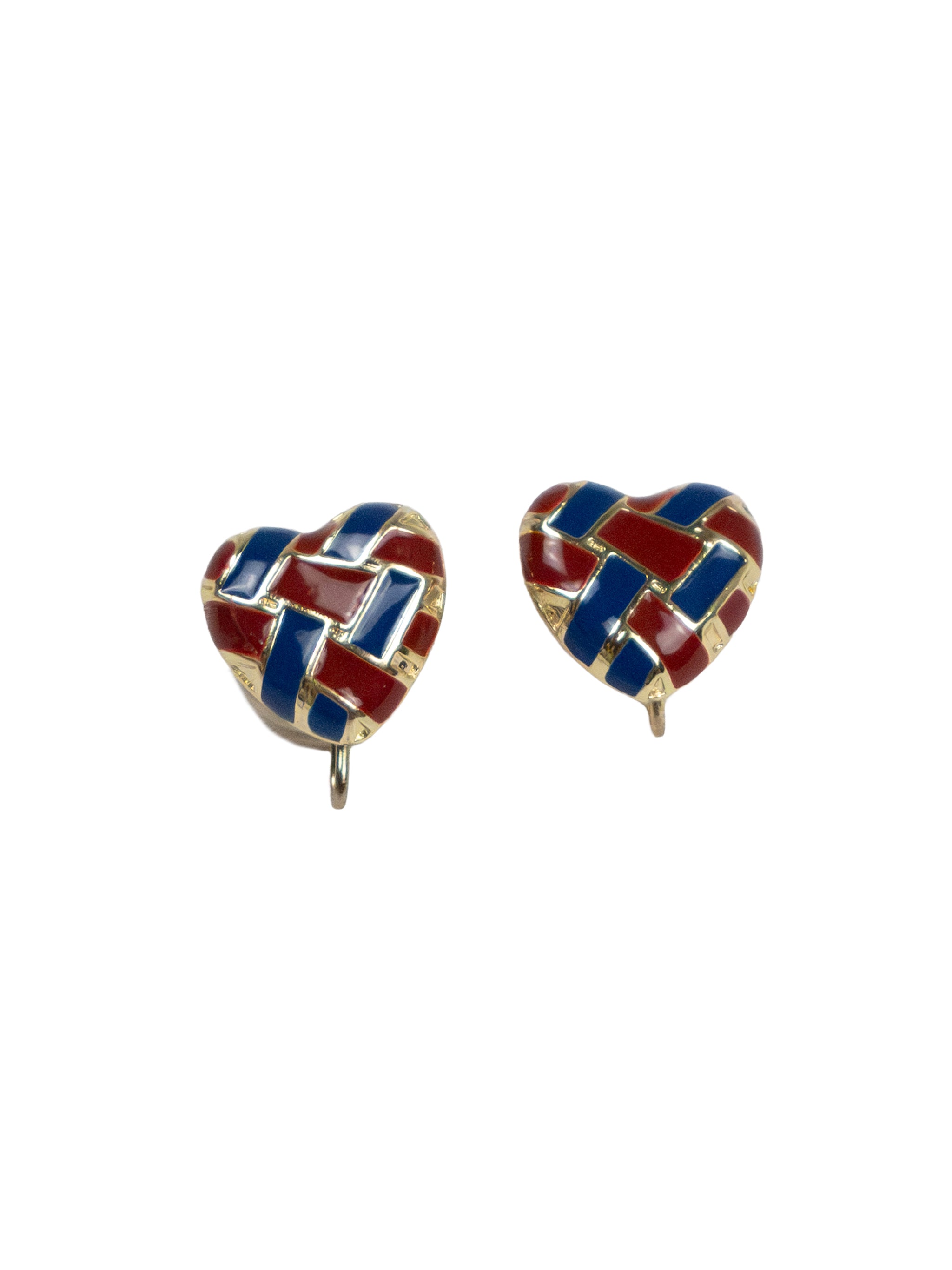 GEOMETRIC MOSAIC HEART EARRINGS
