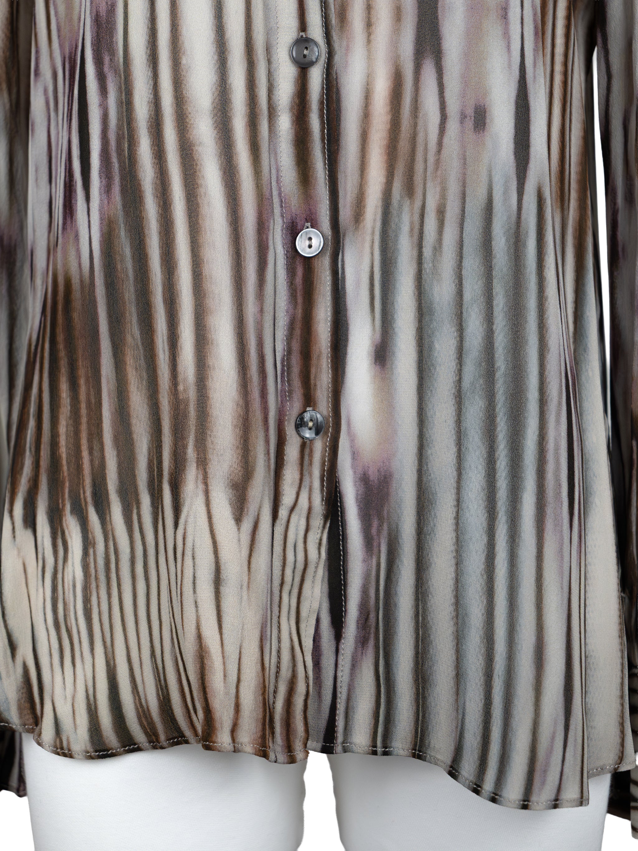 STRIPE COLLAR LONG SLEEVE BLOUSE