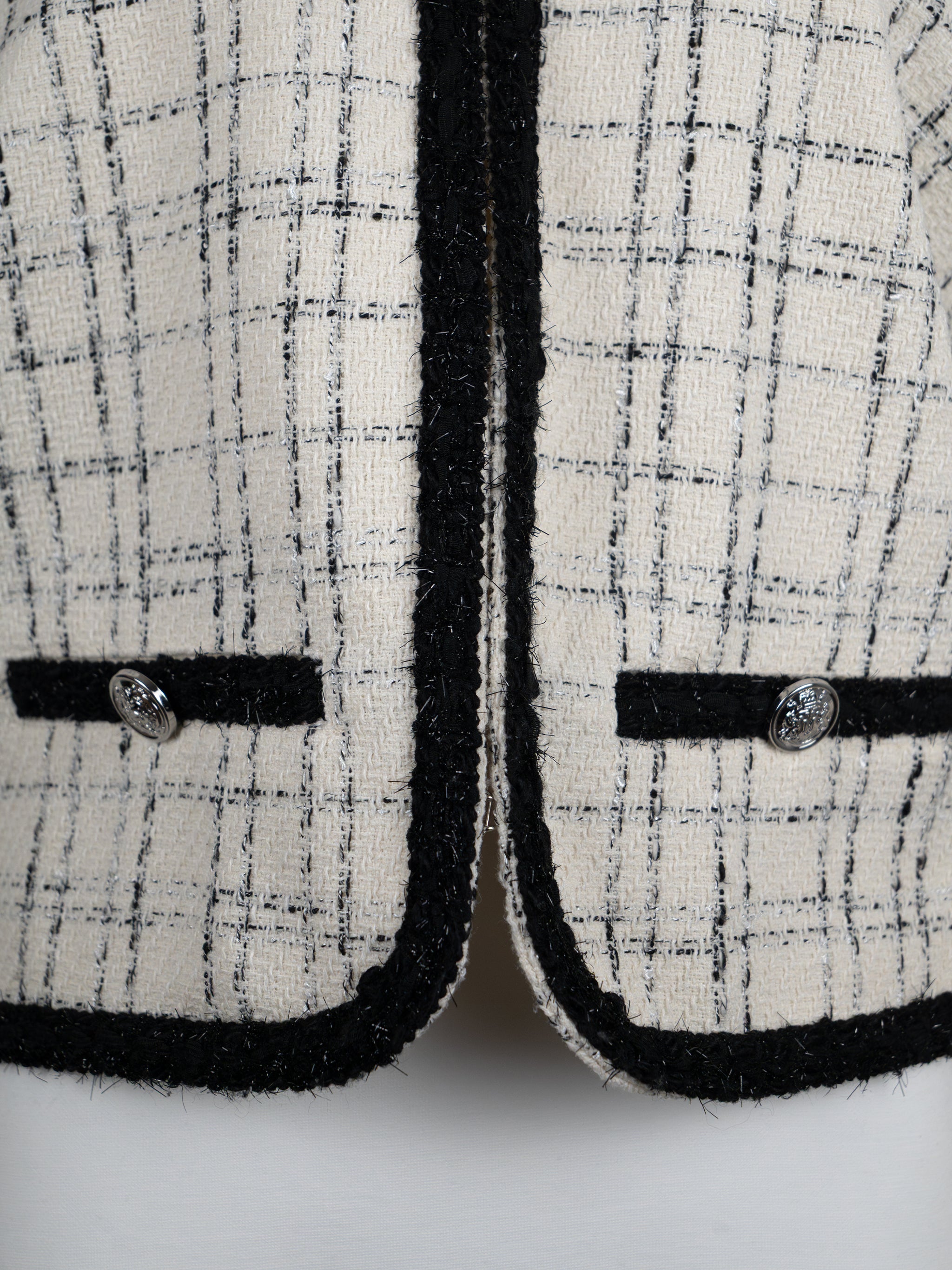 French Style Cropped Checkered Jacket