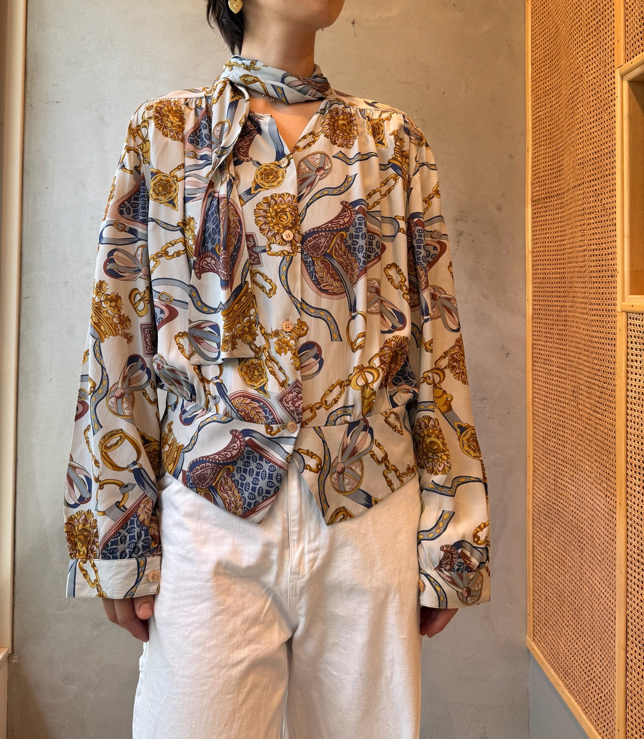 vintage print blouse