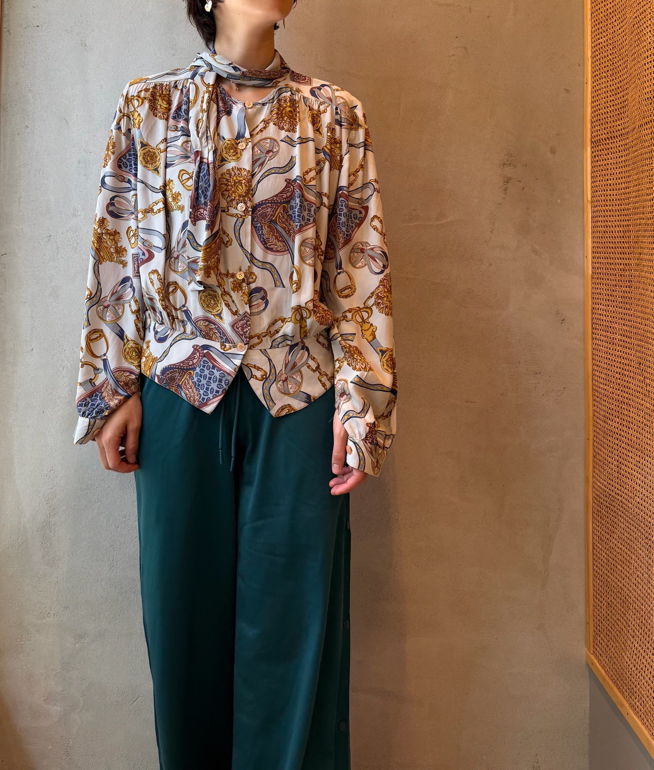 vintage print blouse