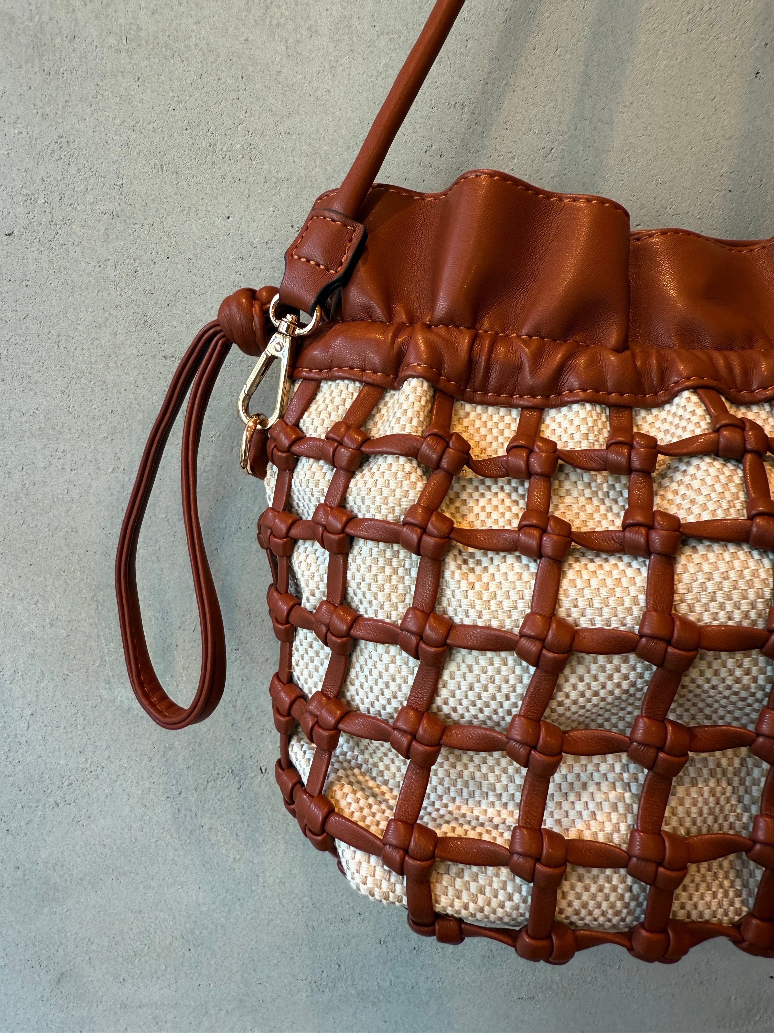 two-tone small shoulder bag