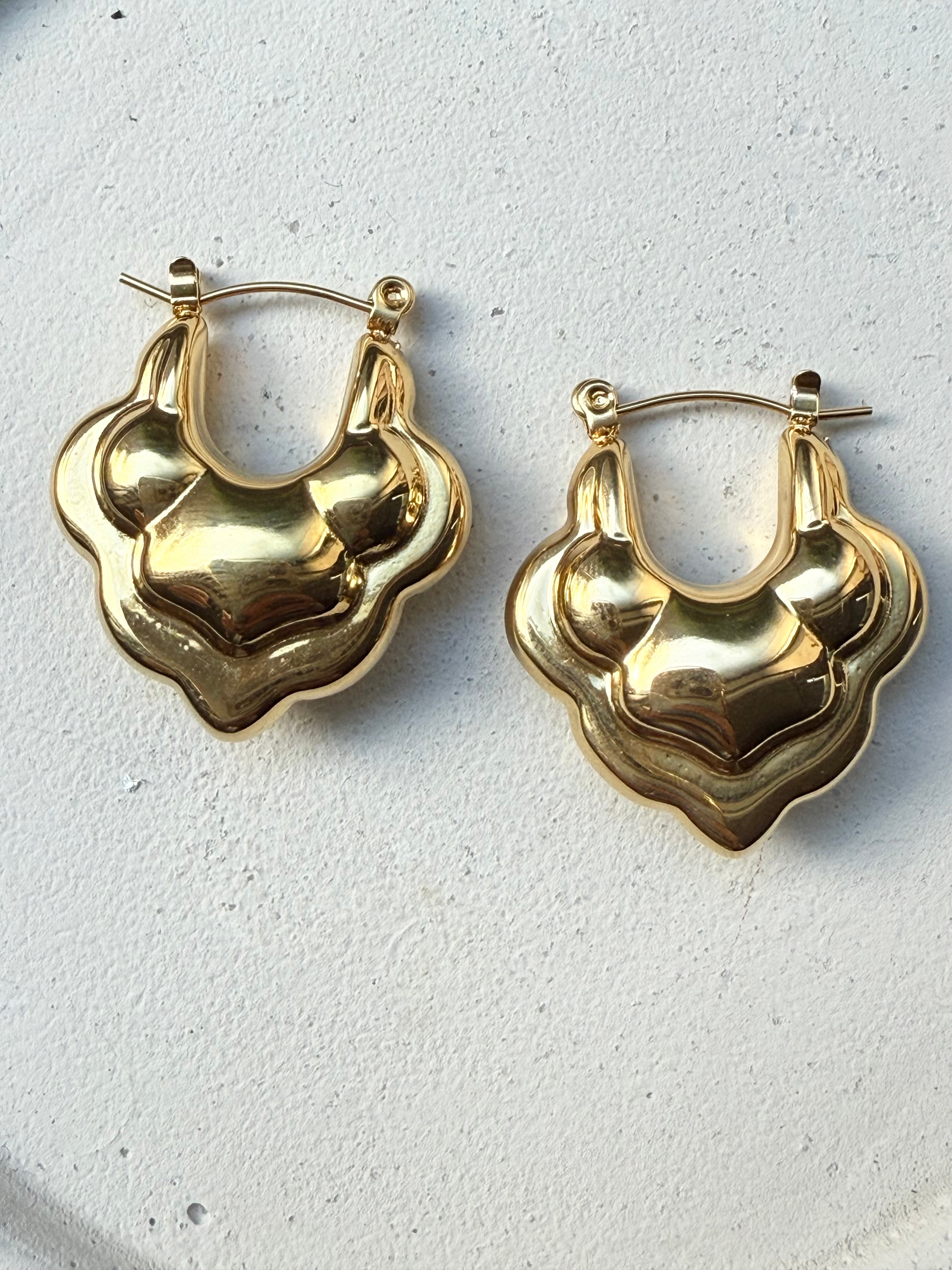 Golden Droplet Hoop Earrings
