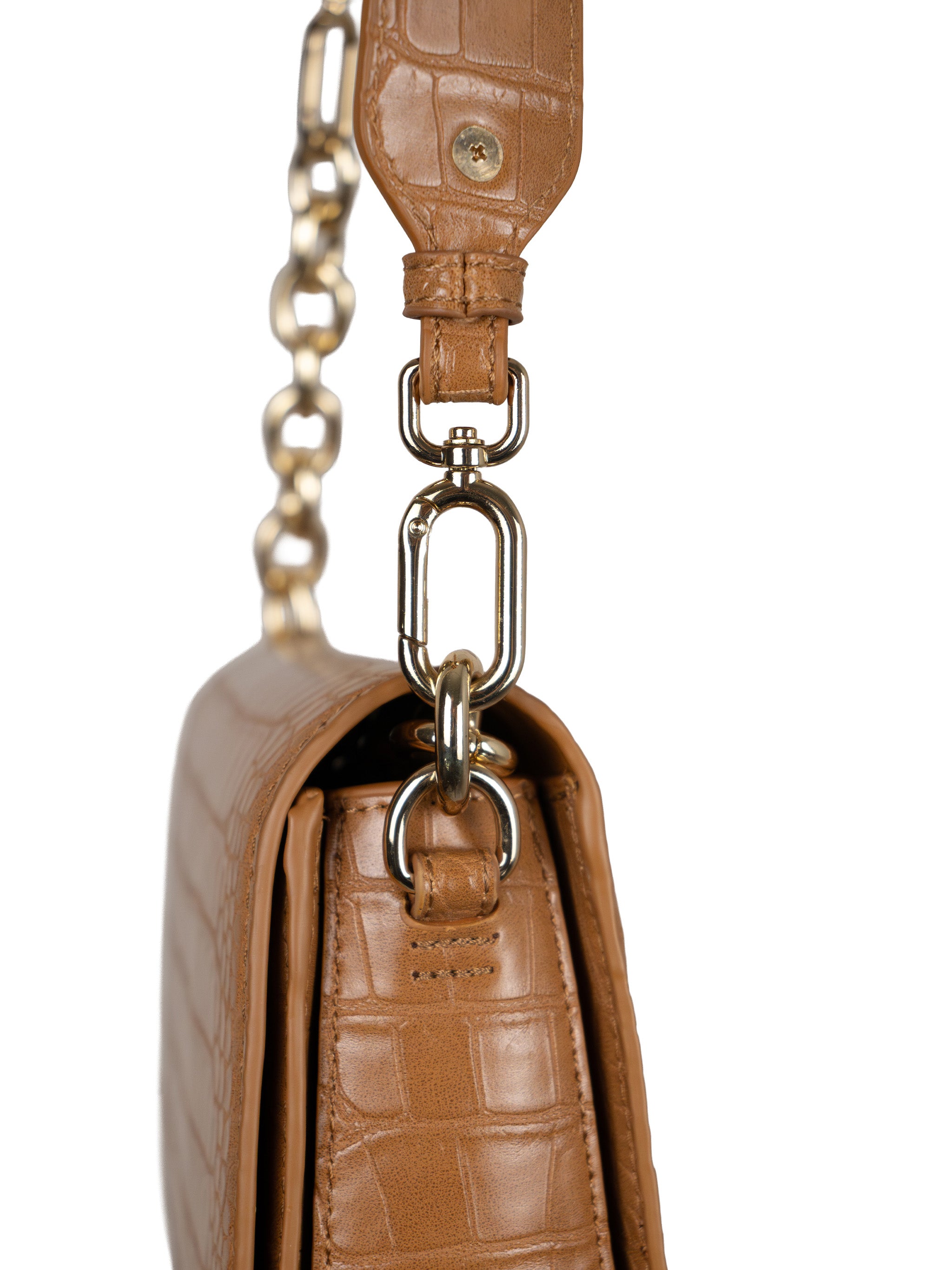 CROC-EMBOSSED LEATHER BAG