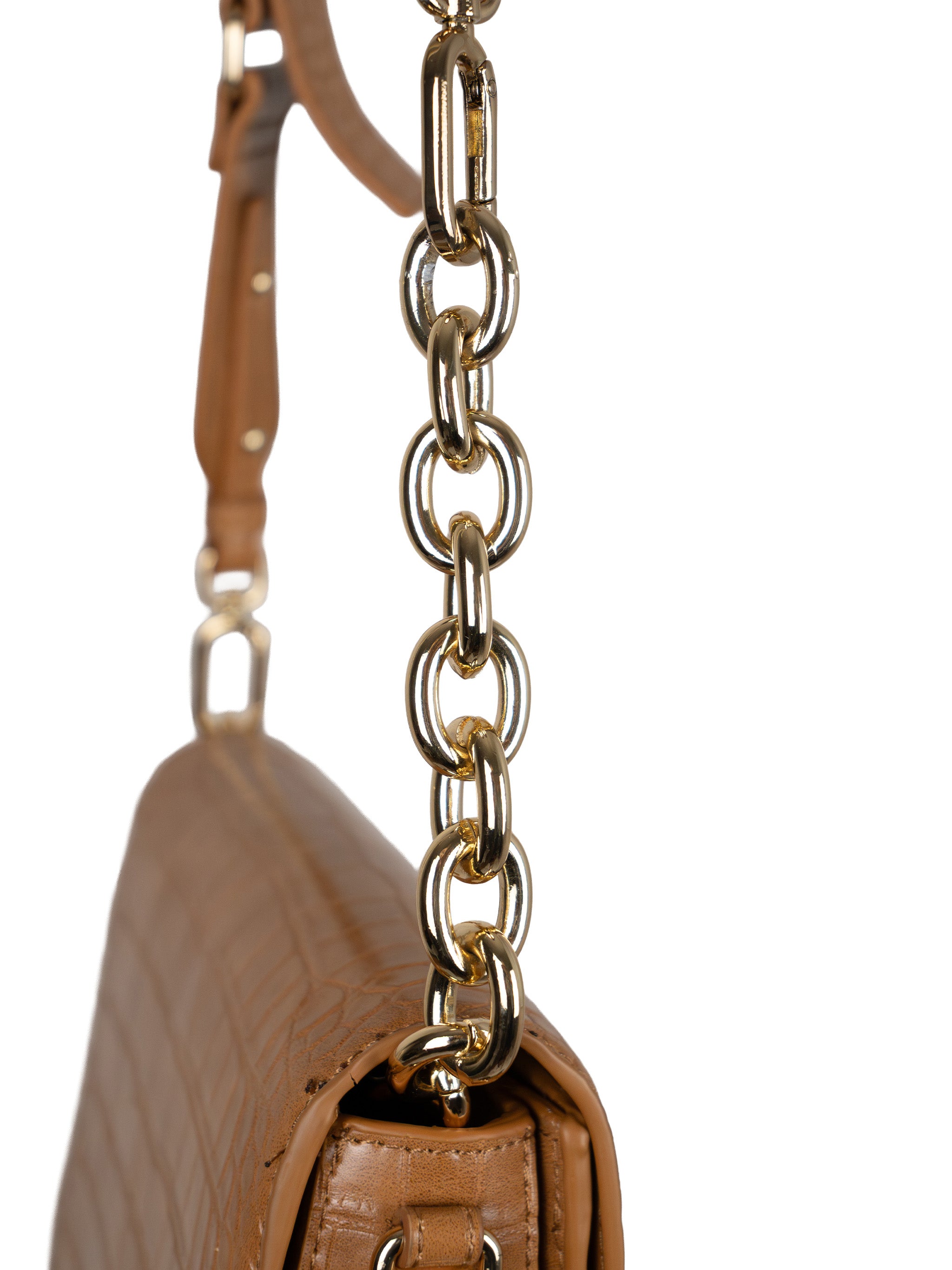 CROC-EMBOSSED LEATHER BAG