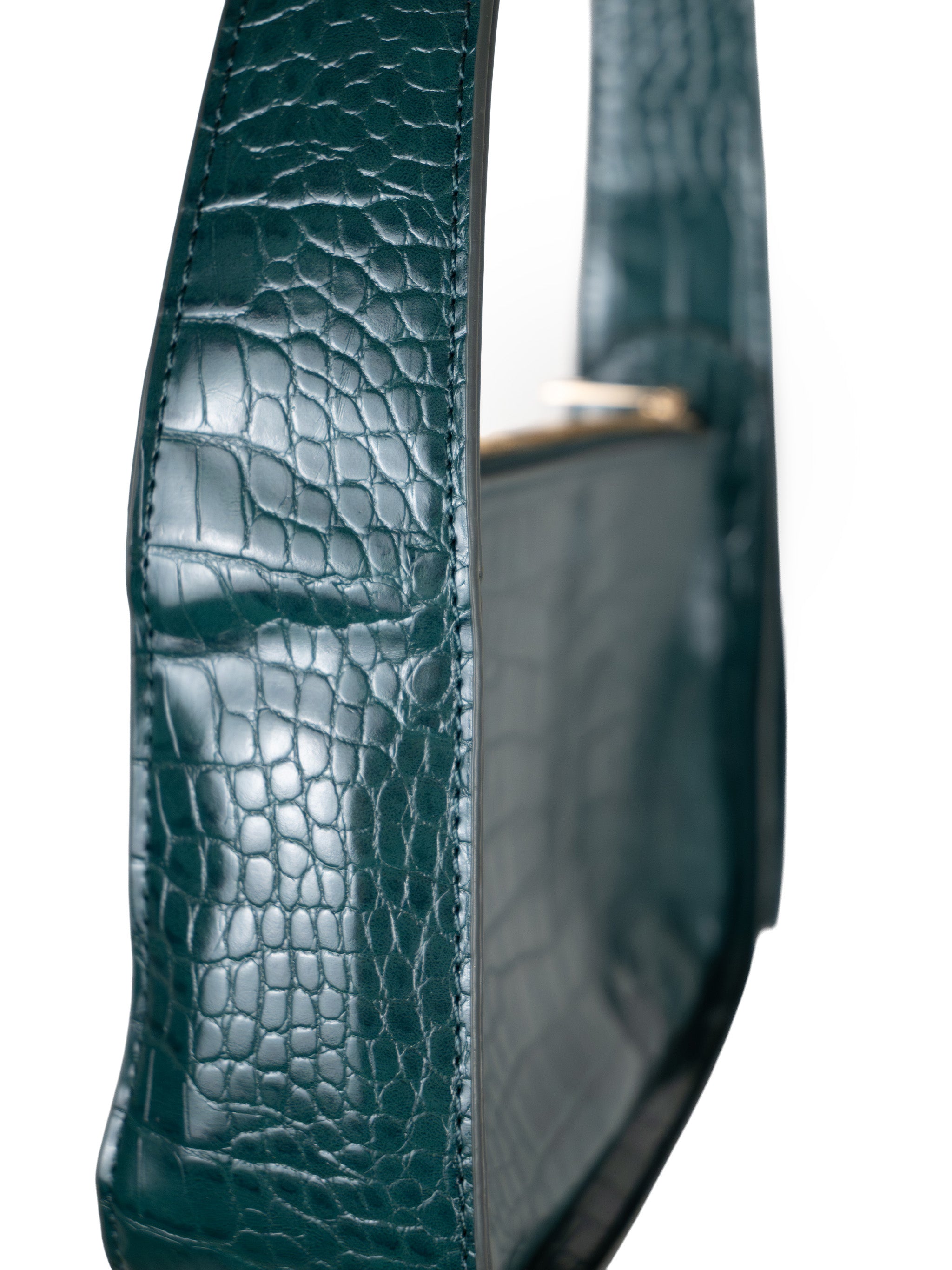 GREEN CROCO SHOULDER BAG
