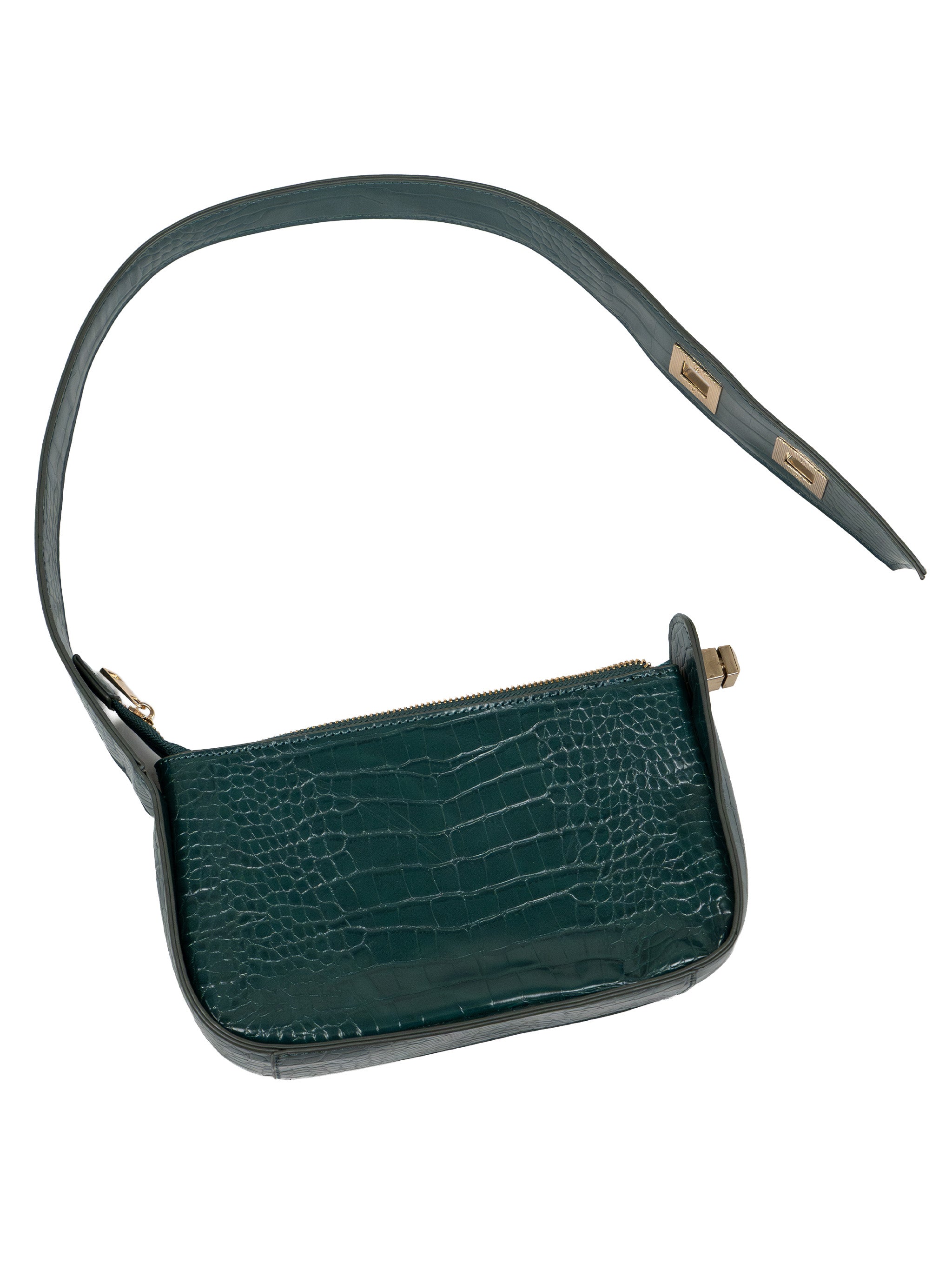 GREEN CROCO SHOULDER BAG