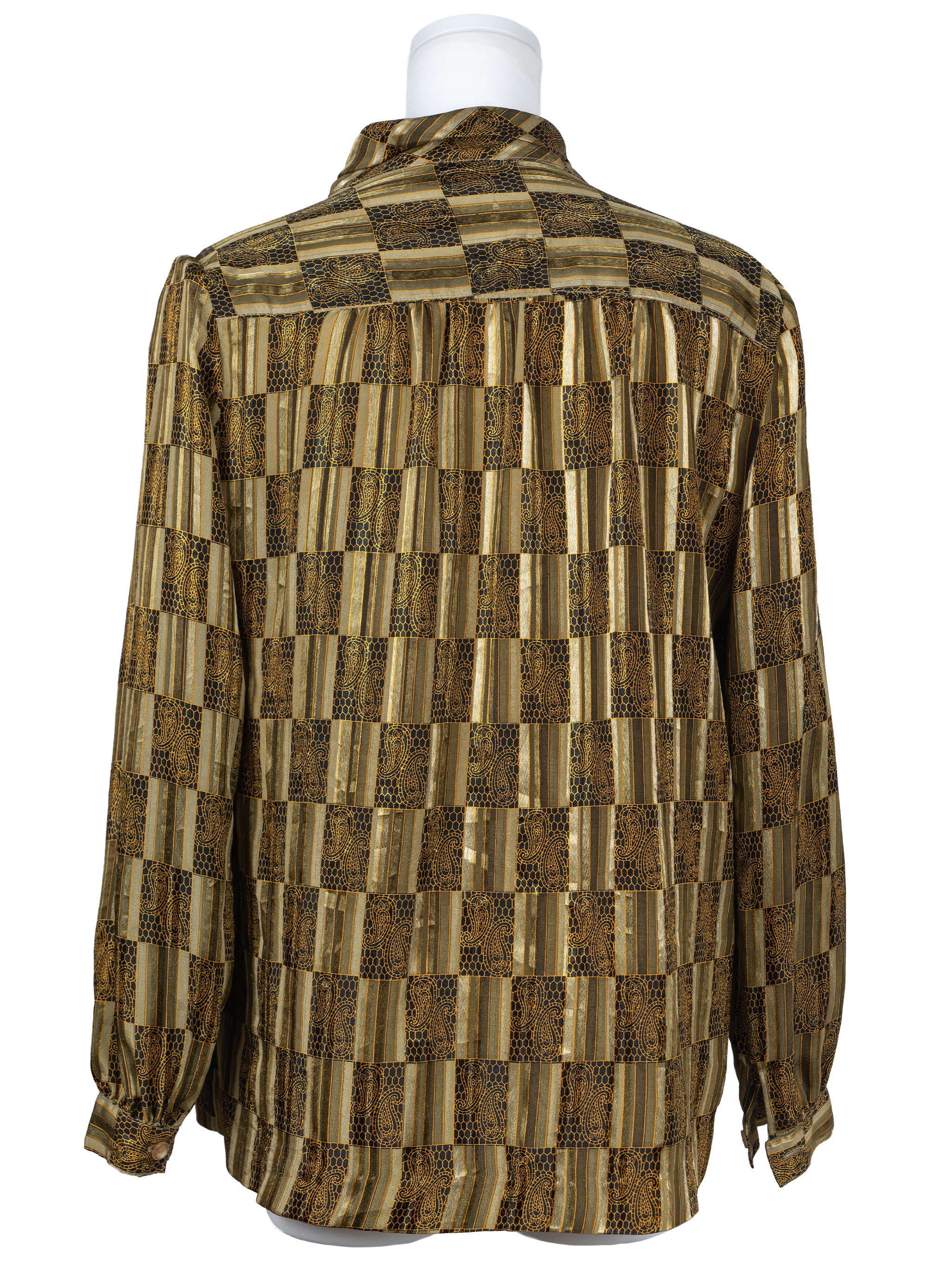 GEOMETRIC PRINT CHIFFON BLOUSE