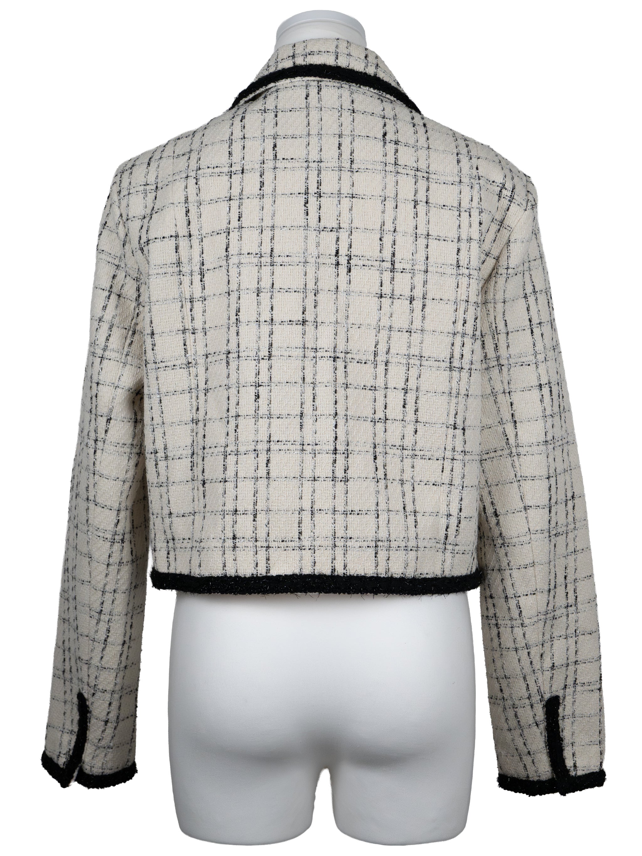 French Style Cropped Checkered Jacket