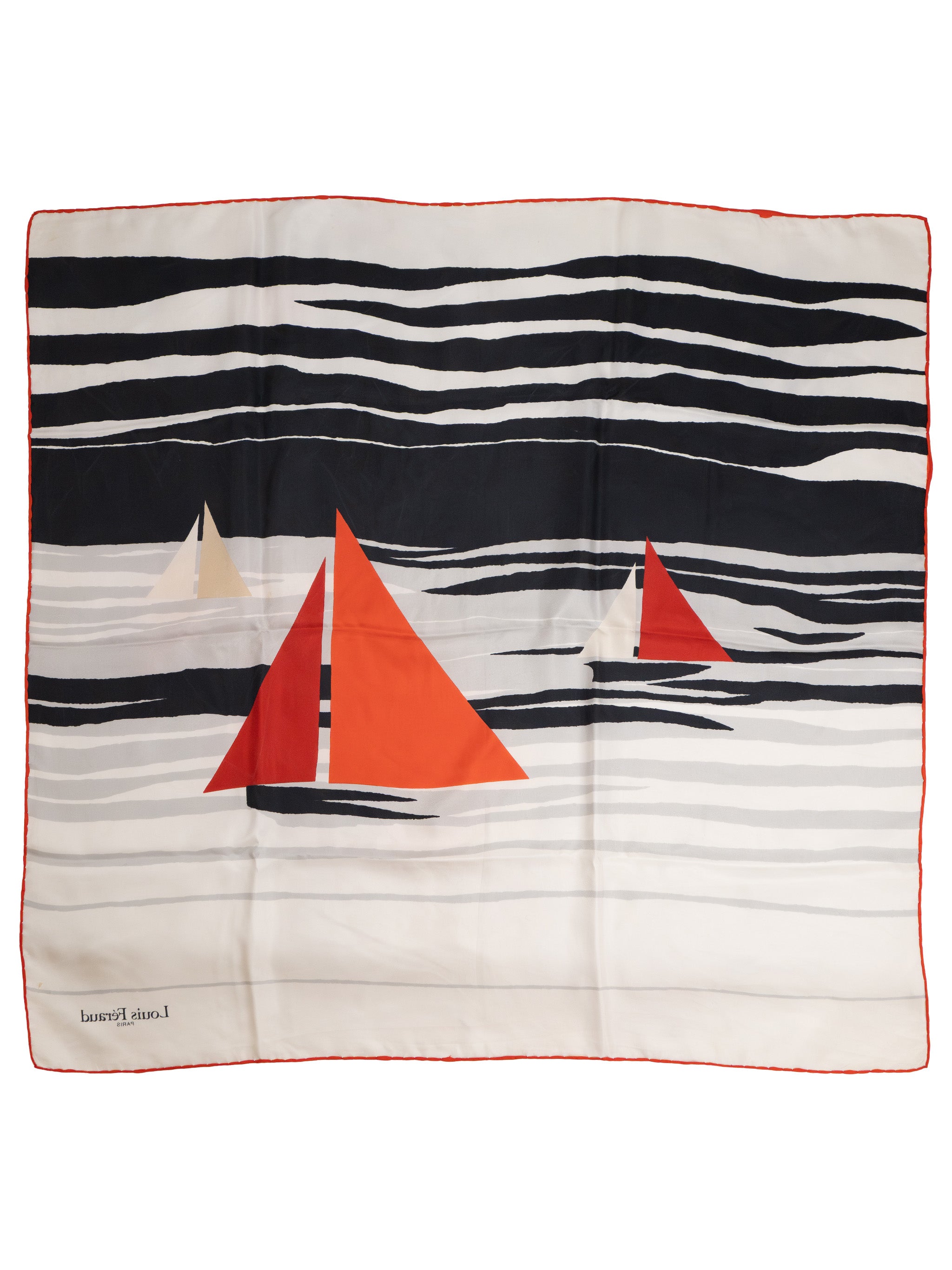 Louis Féraud Silk Scarf Red Sail