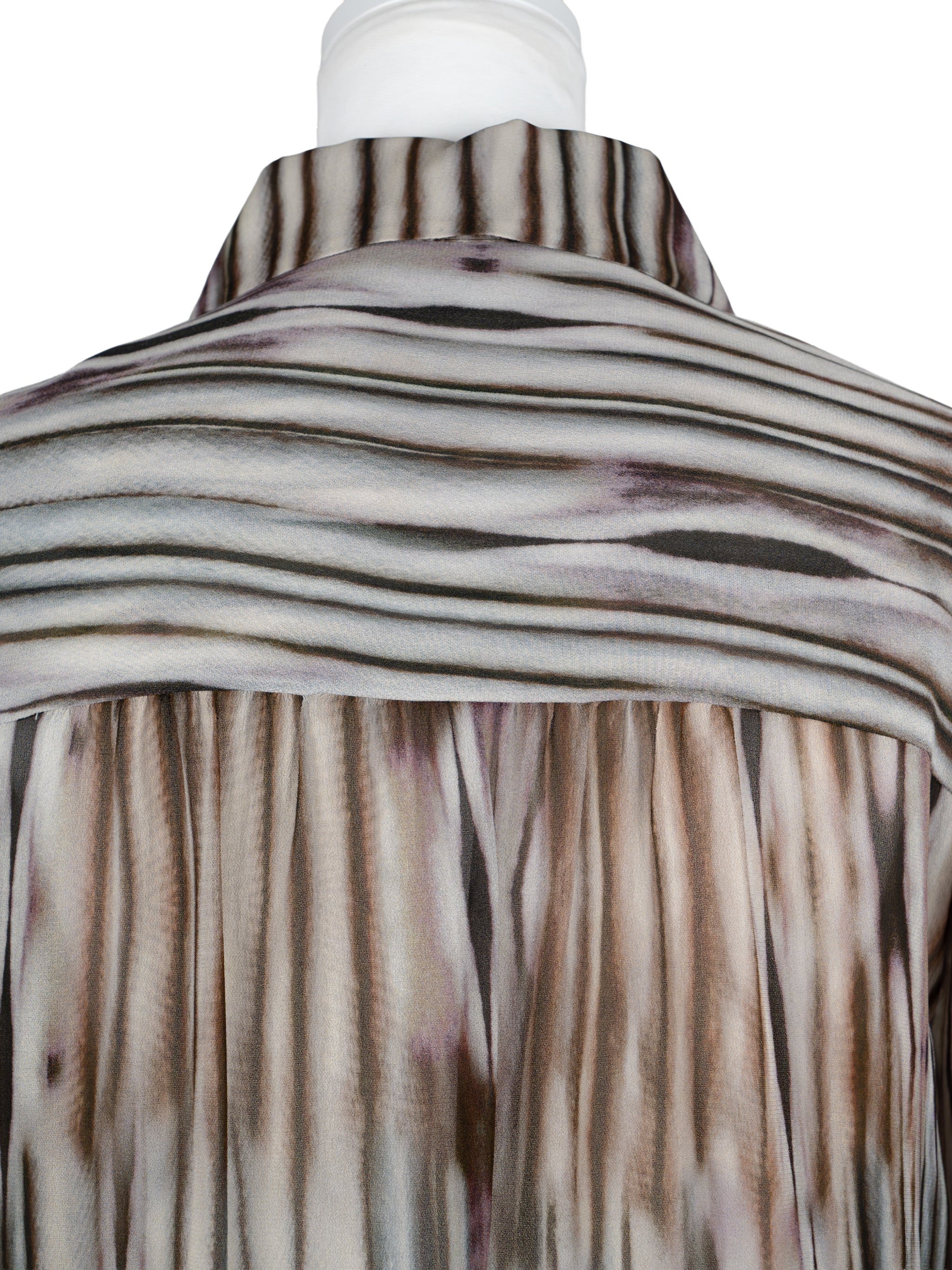 STRIPE COLLAR LONG SLEEVE BLOUSE