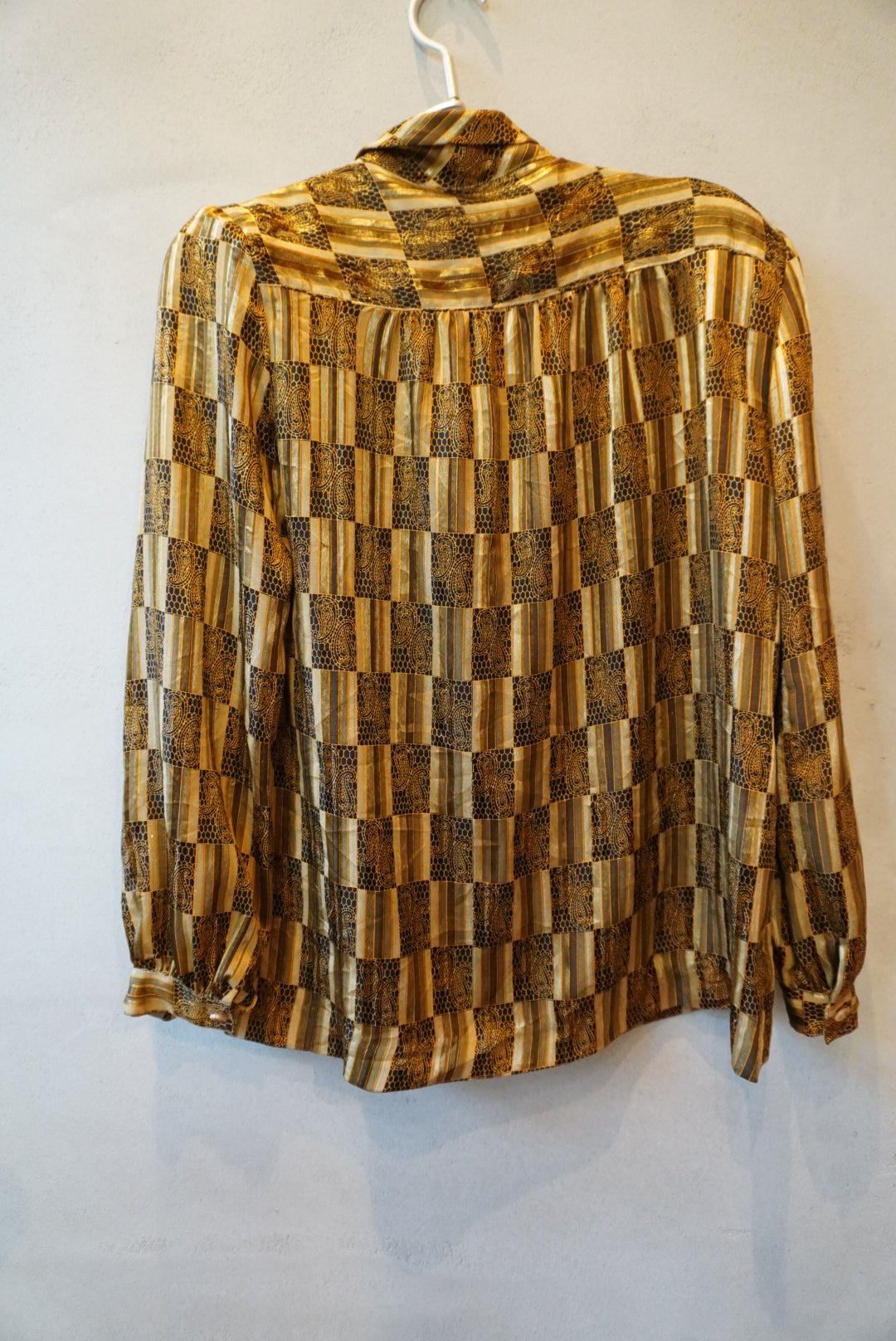 Geometric print chiffon blouse