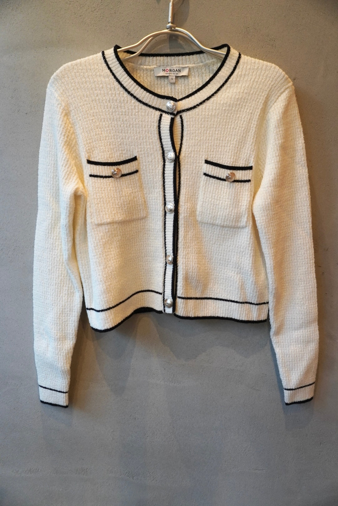 Cropped knit cardigan