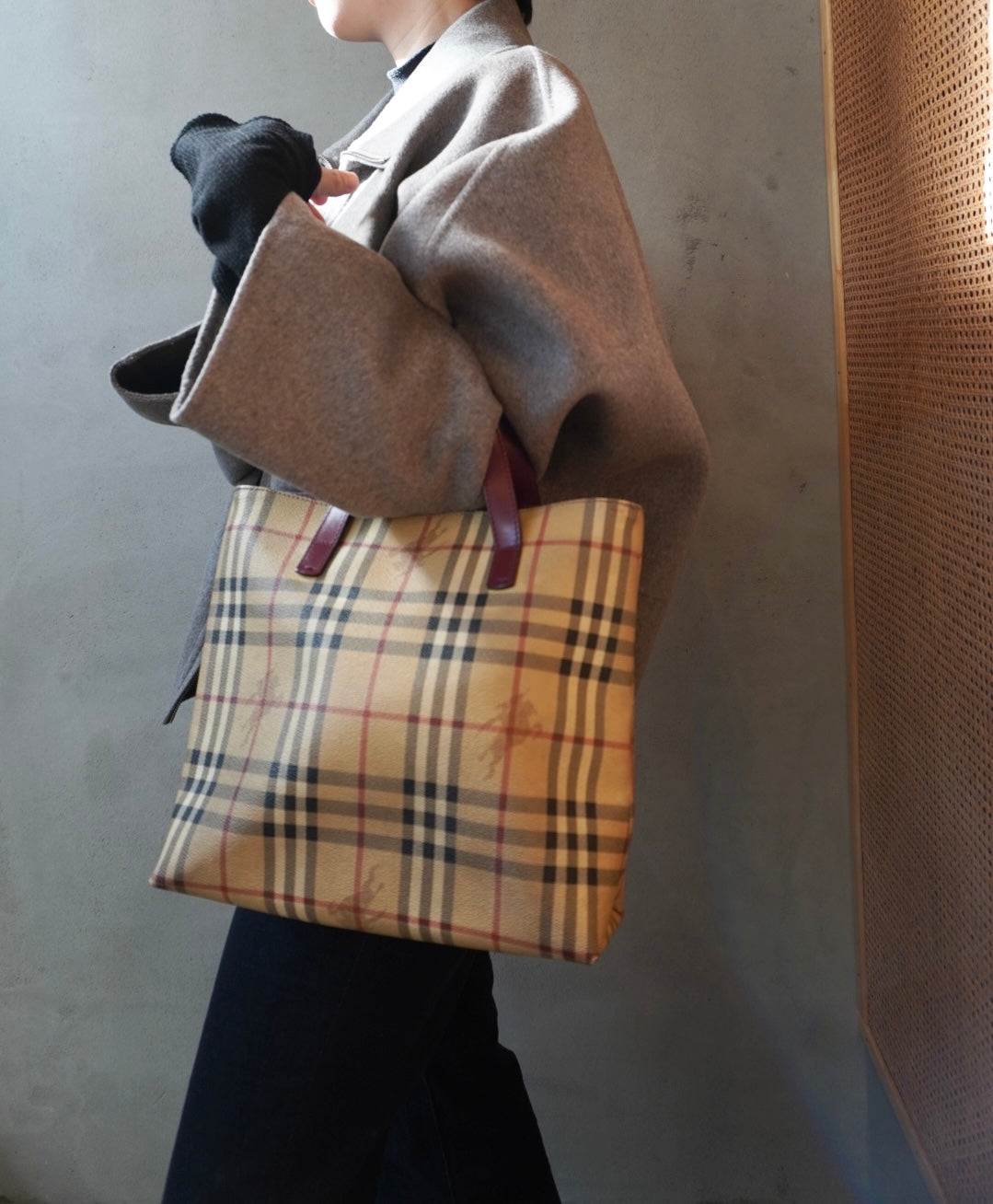 BURBERRY Nova Check Tote Bag Handbag