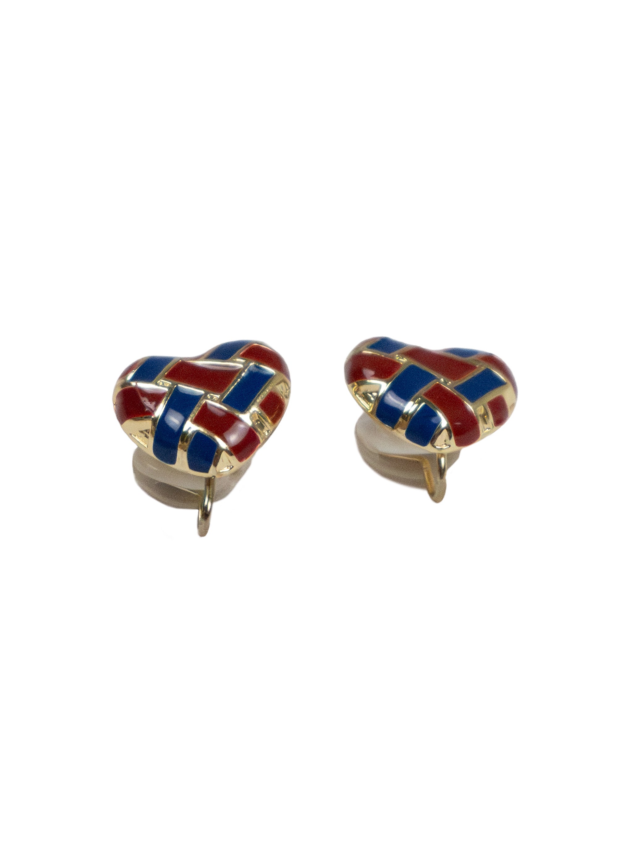 GEOMETRIC MOSAIC HEART EARRINGS