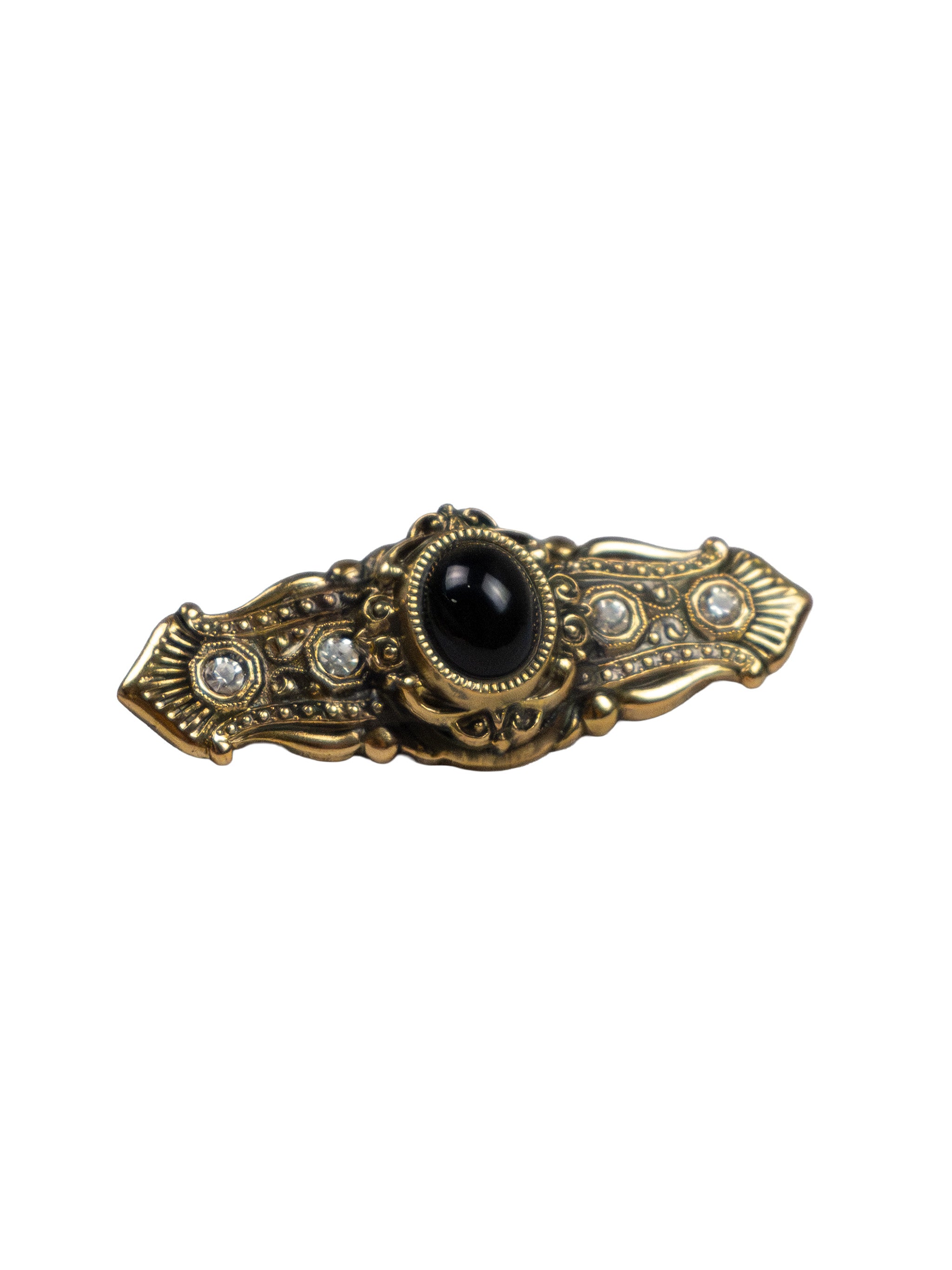 BLACK ORNAMENT BROOCH