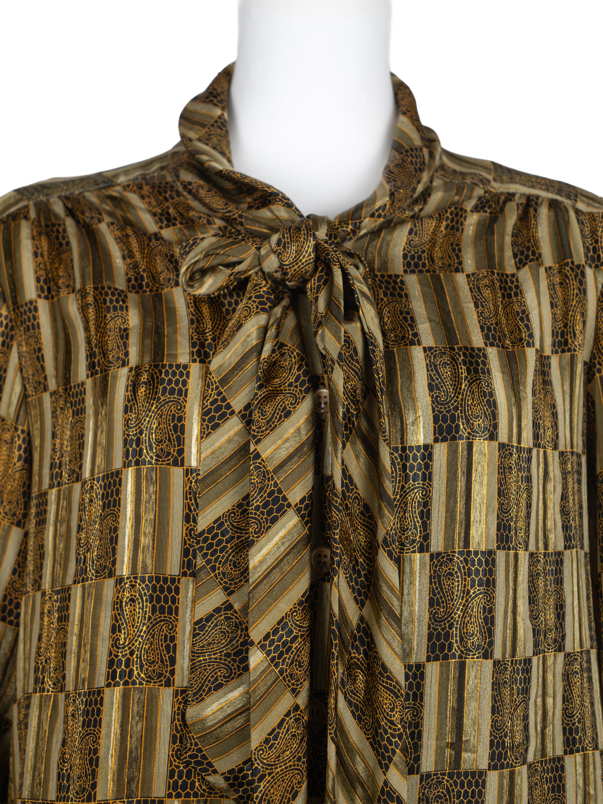 GEOMETRIC PRINT CHIFFON BLOUSE