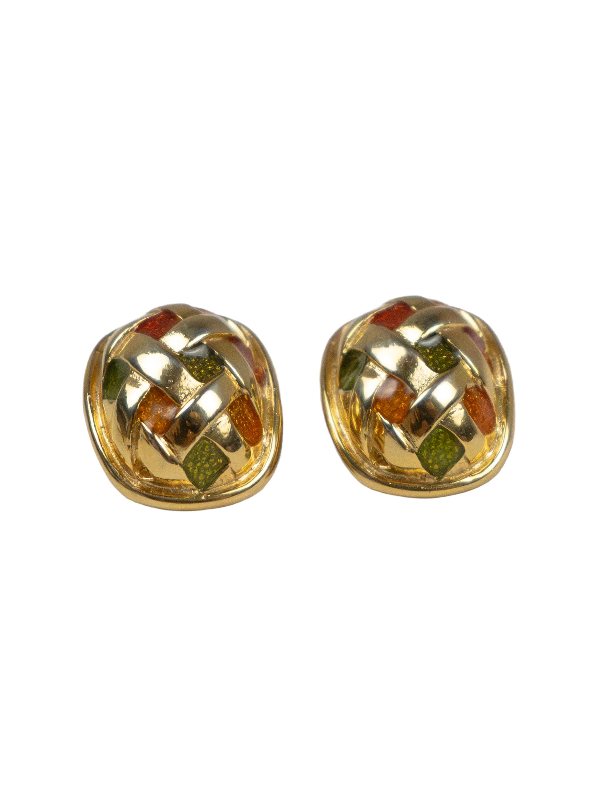 SOUTH FRANCE MOSAIC GOLD EARRINGS