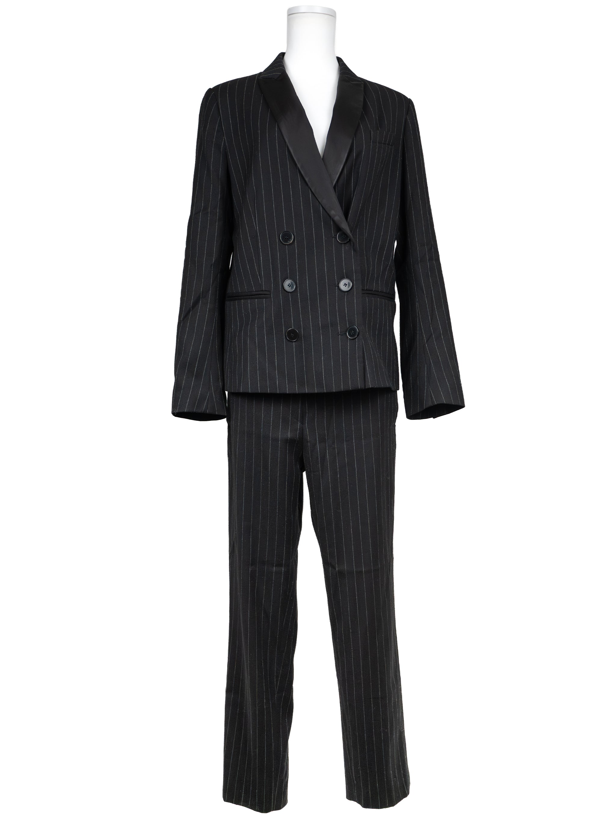 Double-breasted striped suit