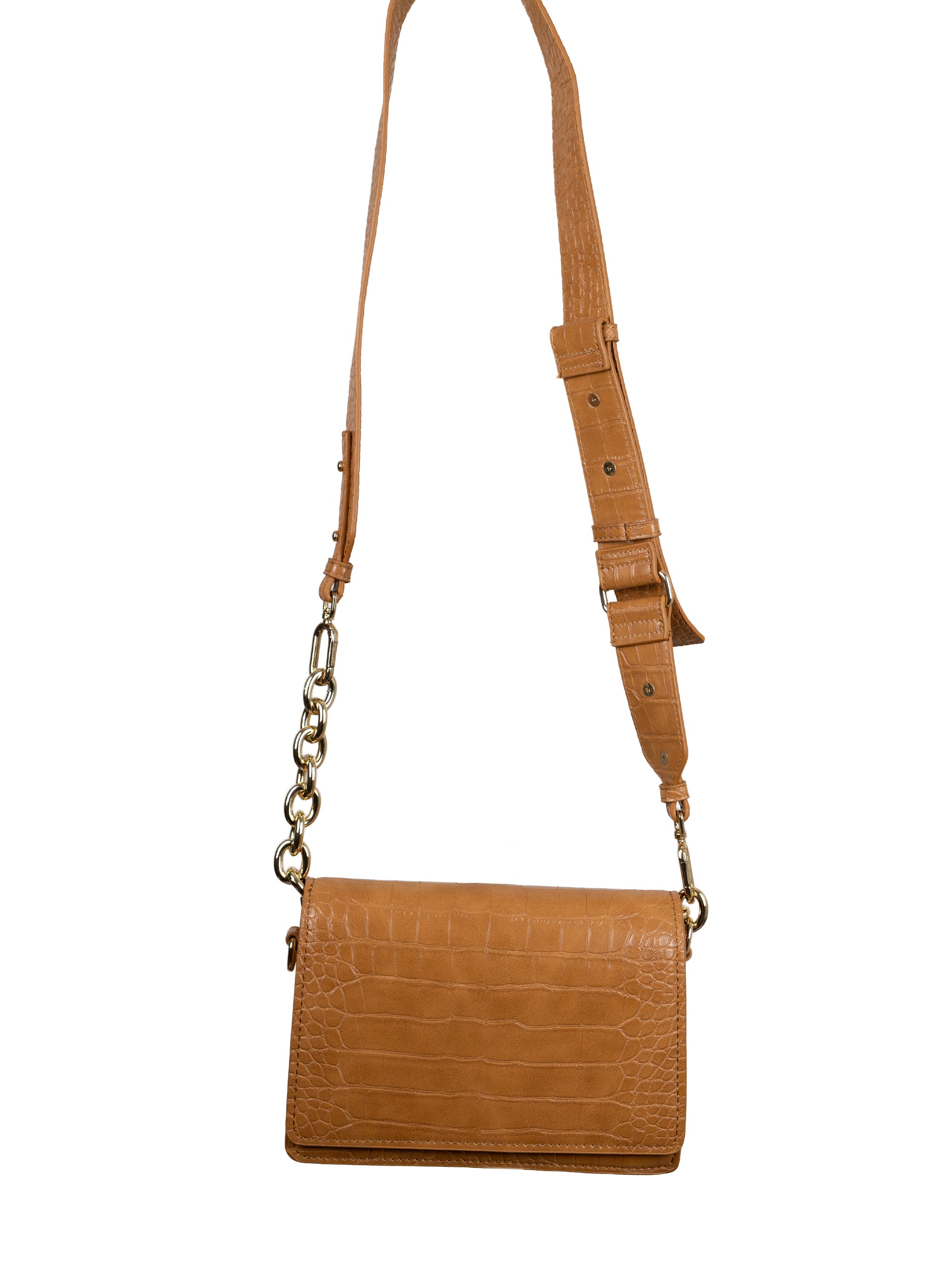 CROC-EMBOSSED LEATHER BAG