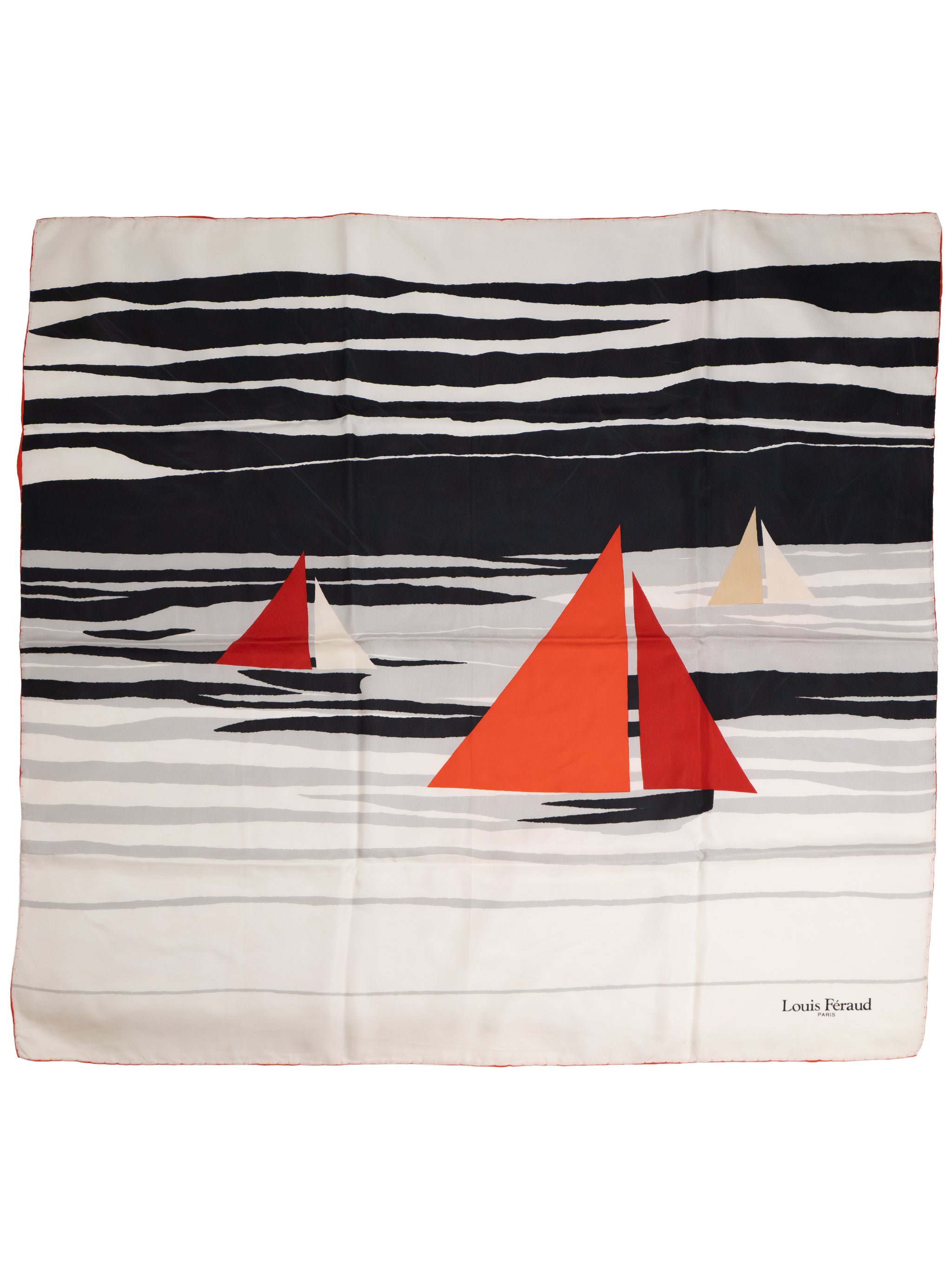 Louis Féraud Silk Scarf Red Sail