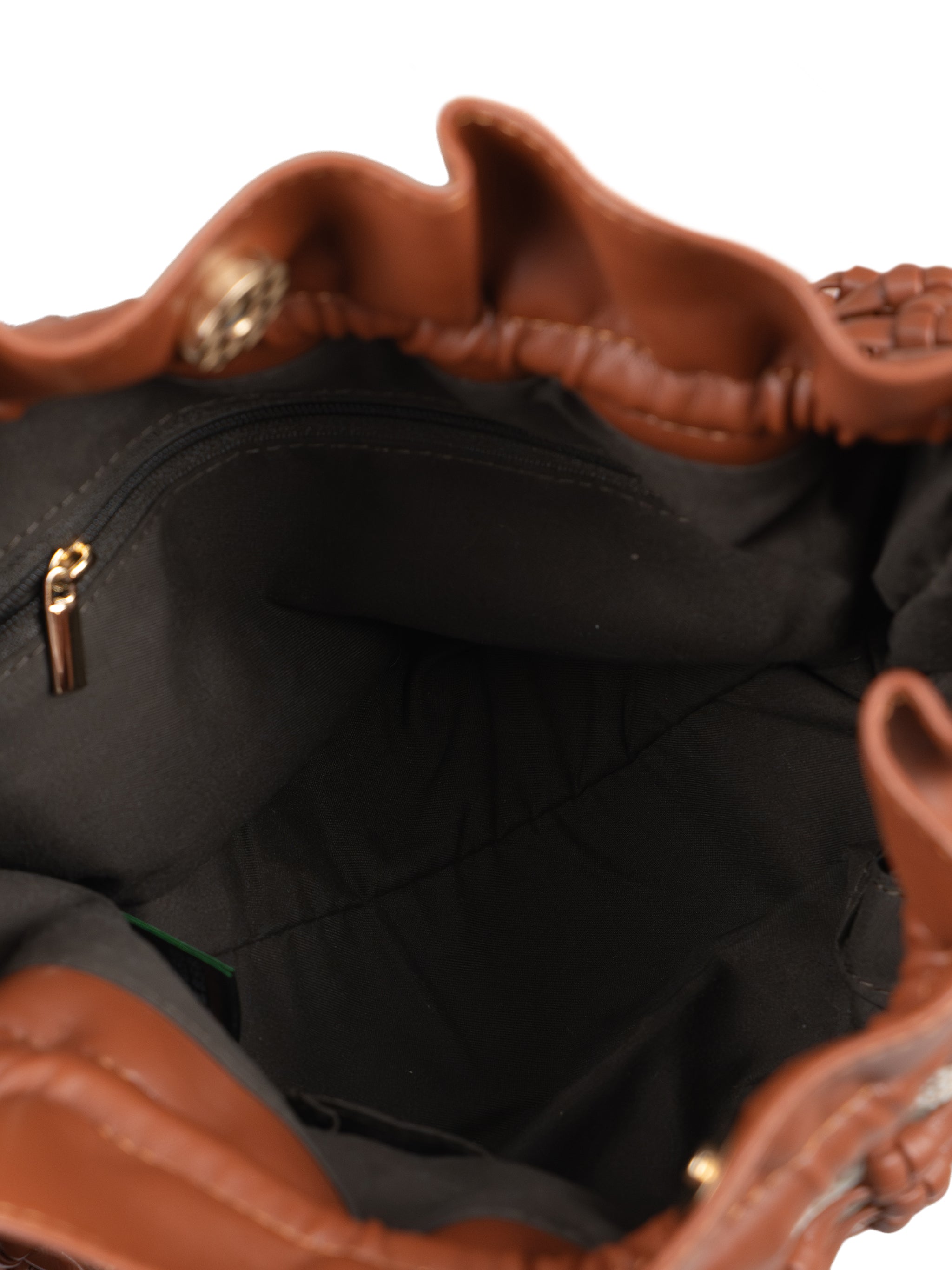 BROWN MESH BUCKET BAG