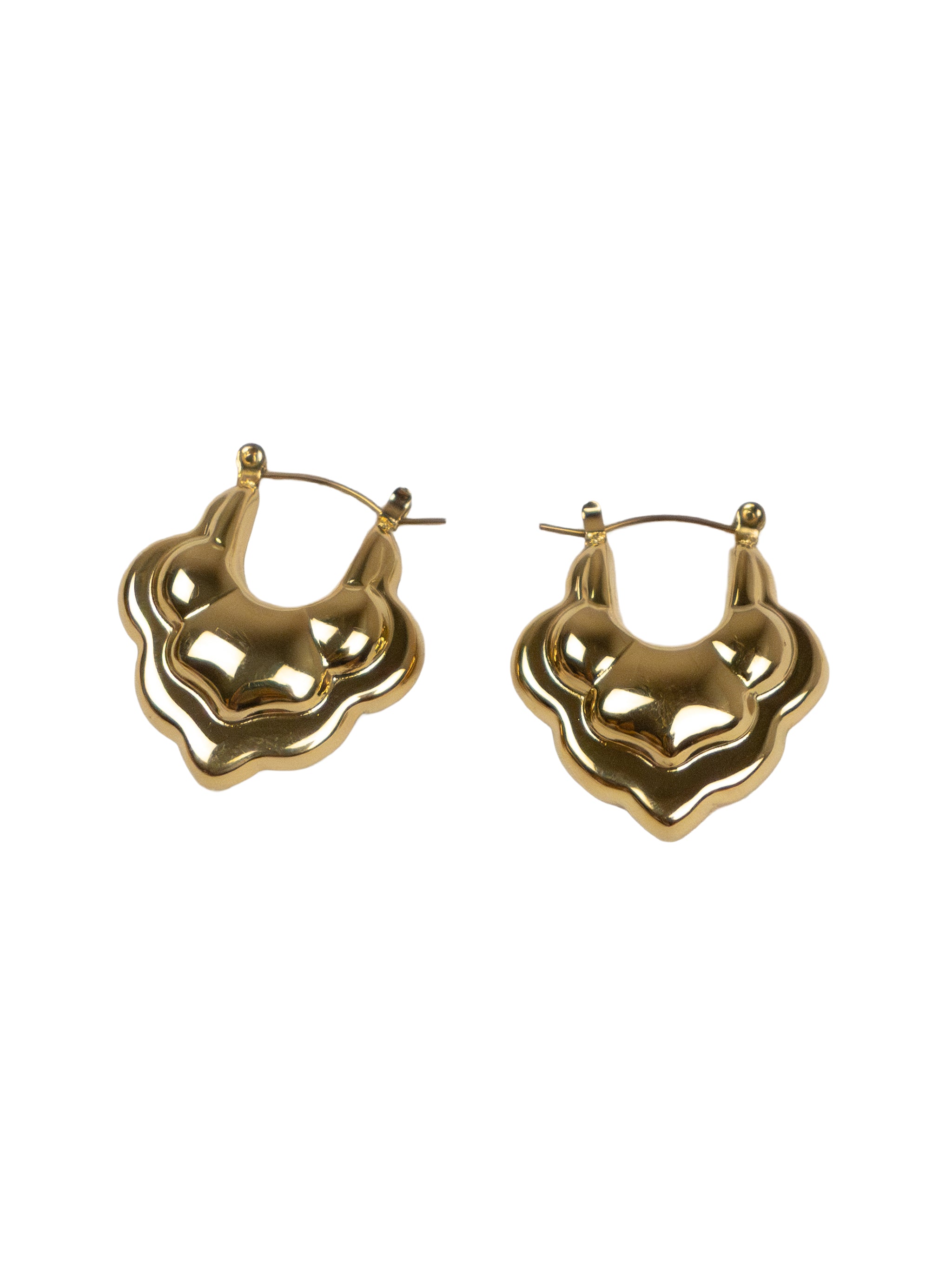 Golden Droplet Hoop Earrings