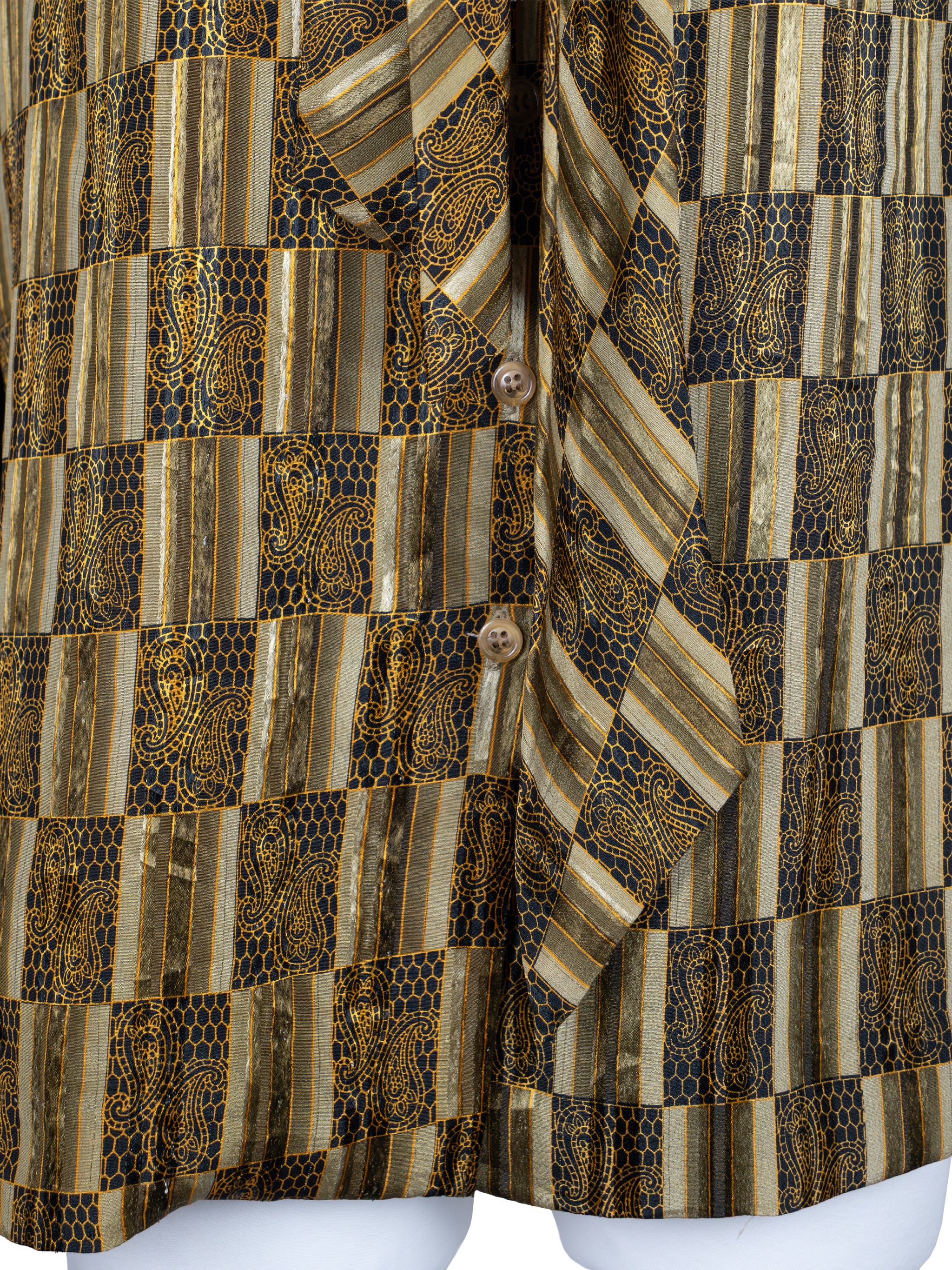 GEOMETRIC PRINT CHIFFON BLOUSE