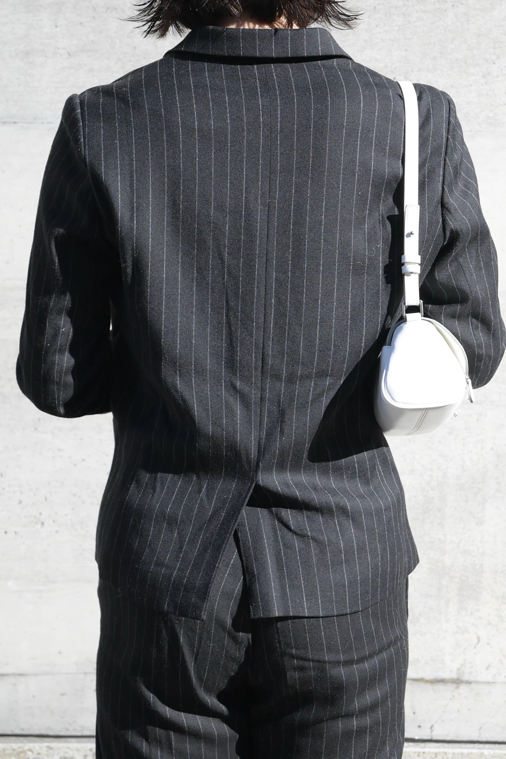 Double-breasted striped suit