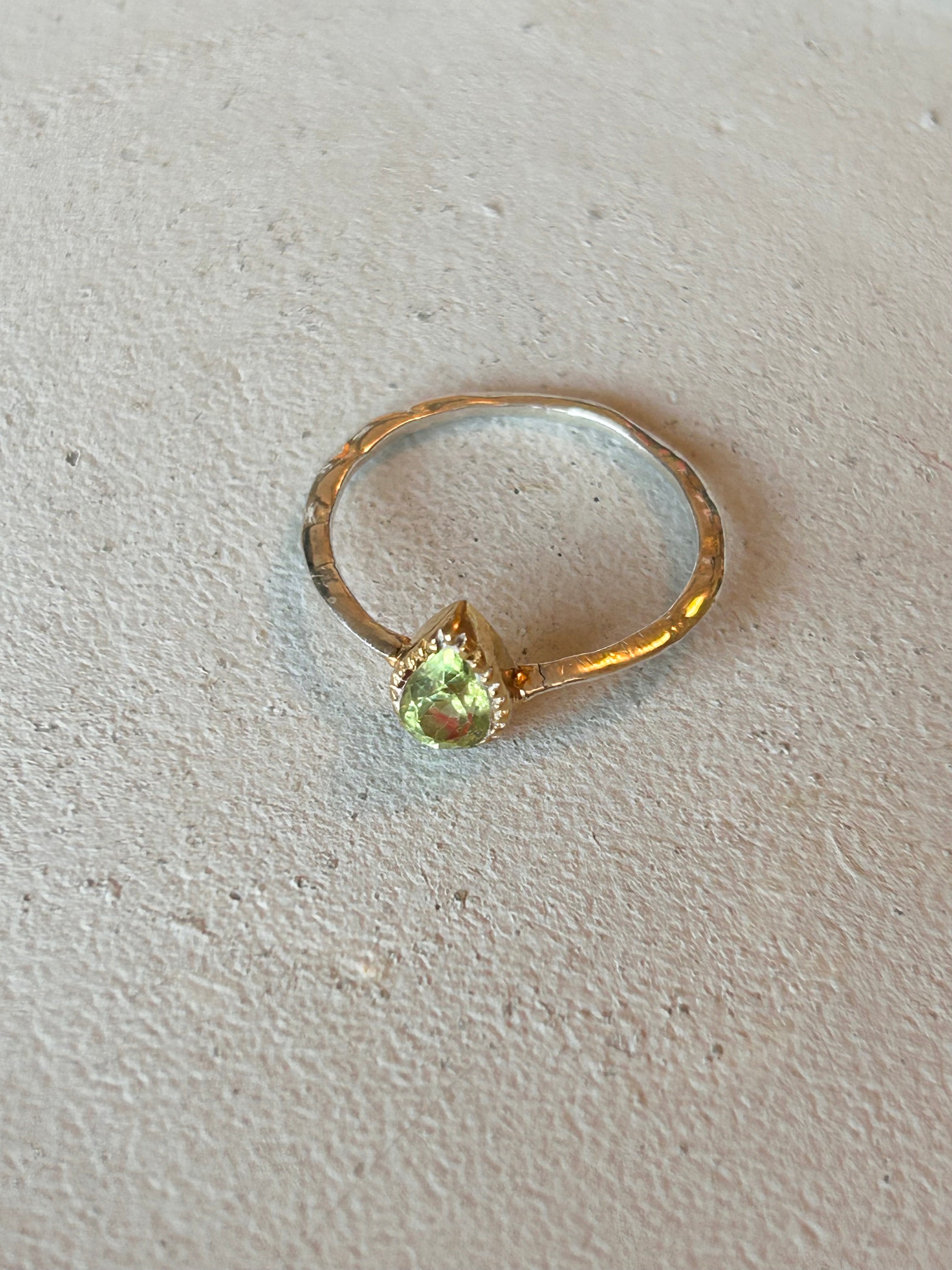 Green stone ring