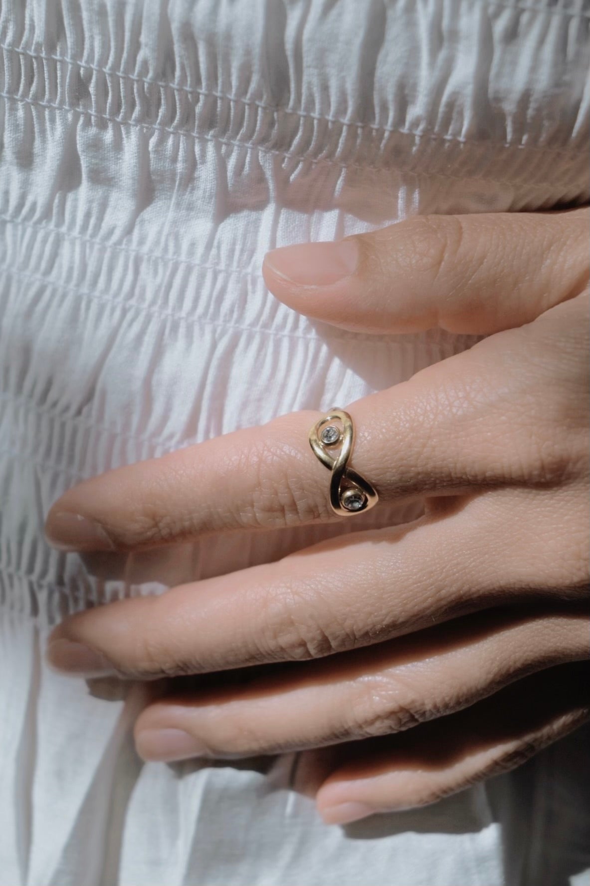 Intertwined Stone Ring