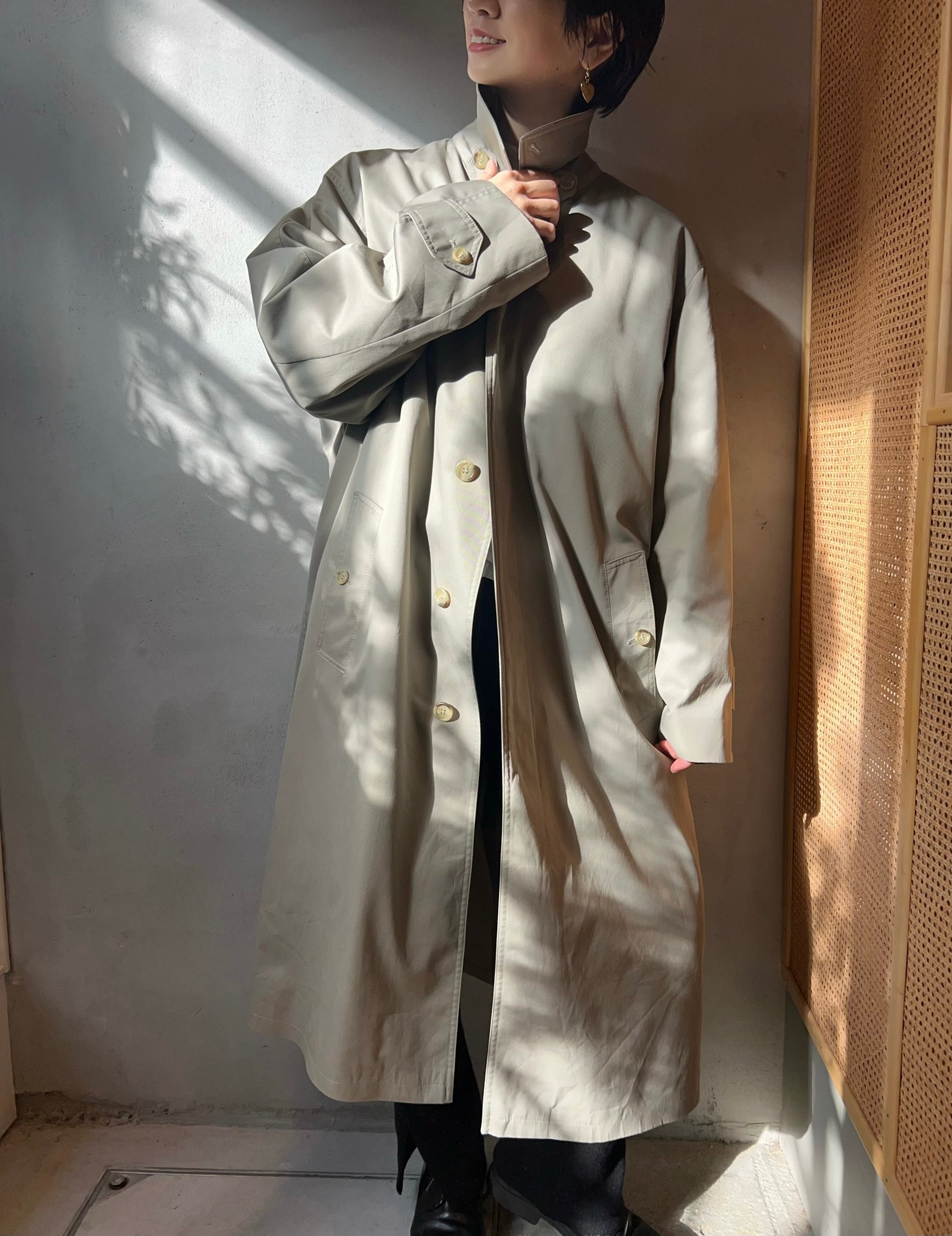 Fly front long  coat