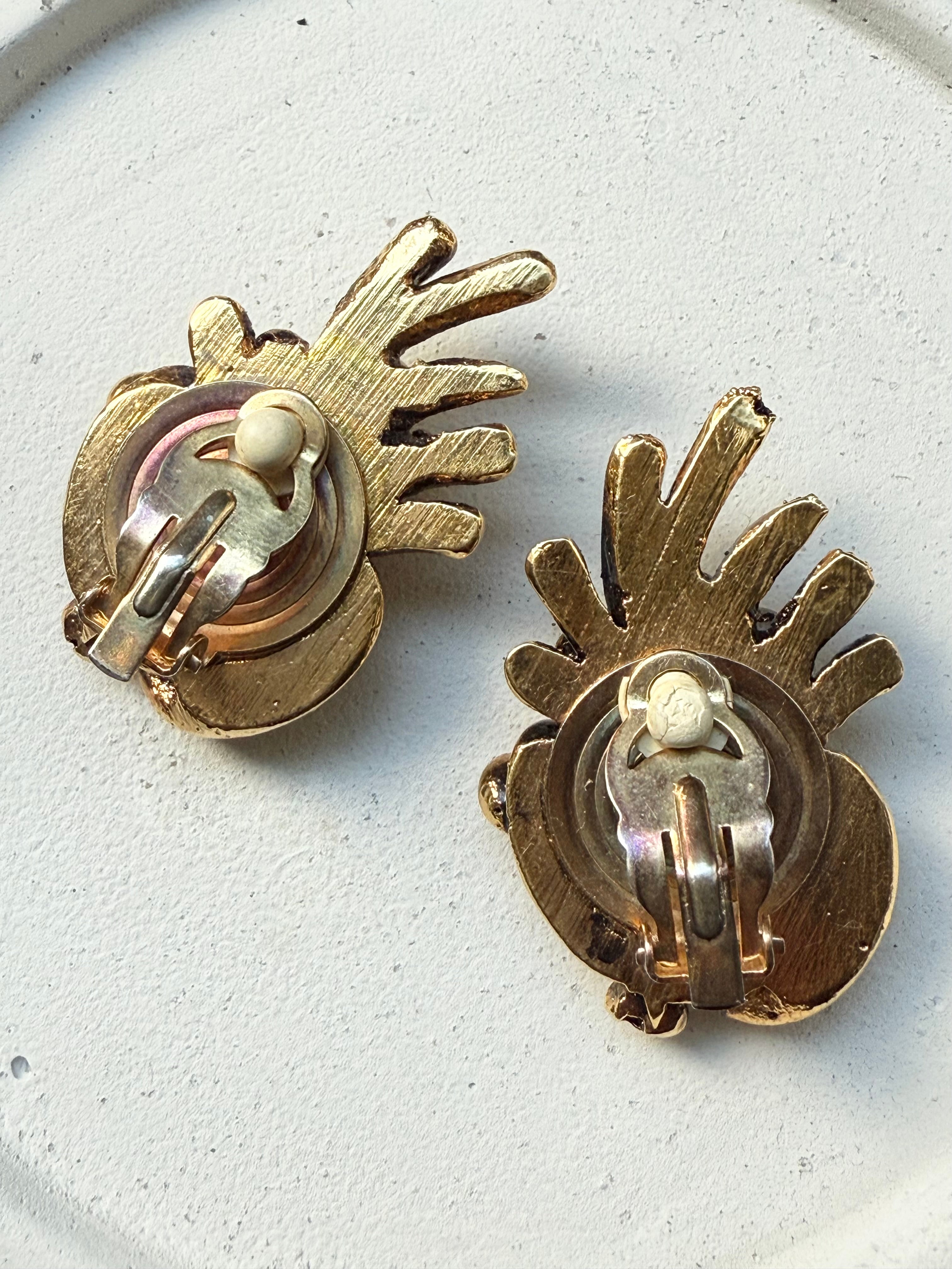 Baroque Gold Relief Earrings